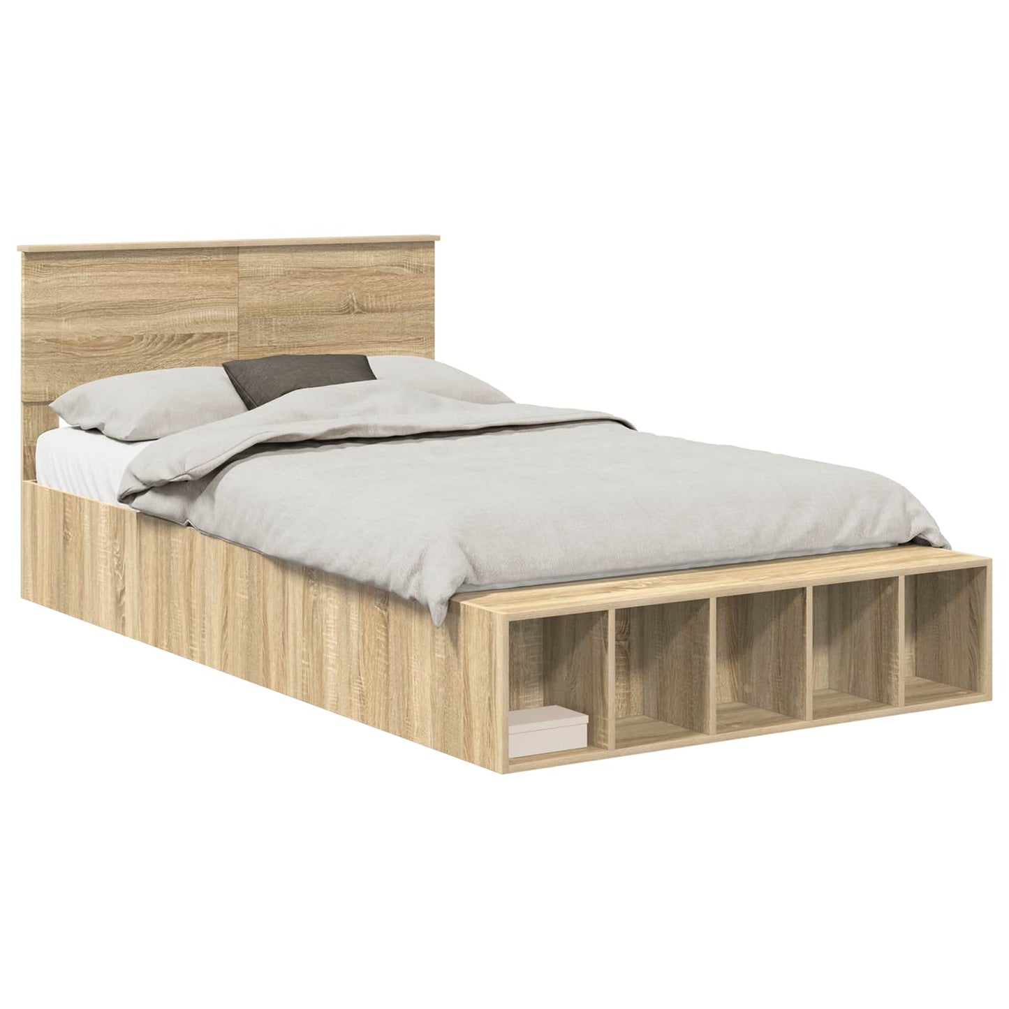 vidaXL Σκελετός Κρεβατιού Δρύς Sonoma 120 x 200 cm Επεξεργασμένο ξύλο