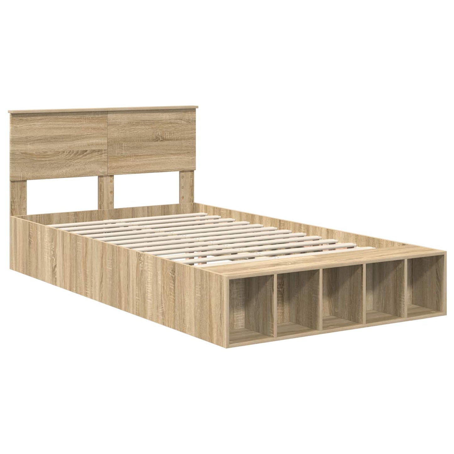 vidaXL Σκελετός Κρεβατιού Δρύς Sonoma 120 x 200 cm Επεξεργασμένο ξύλο