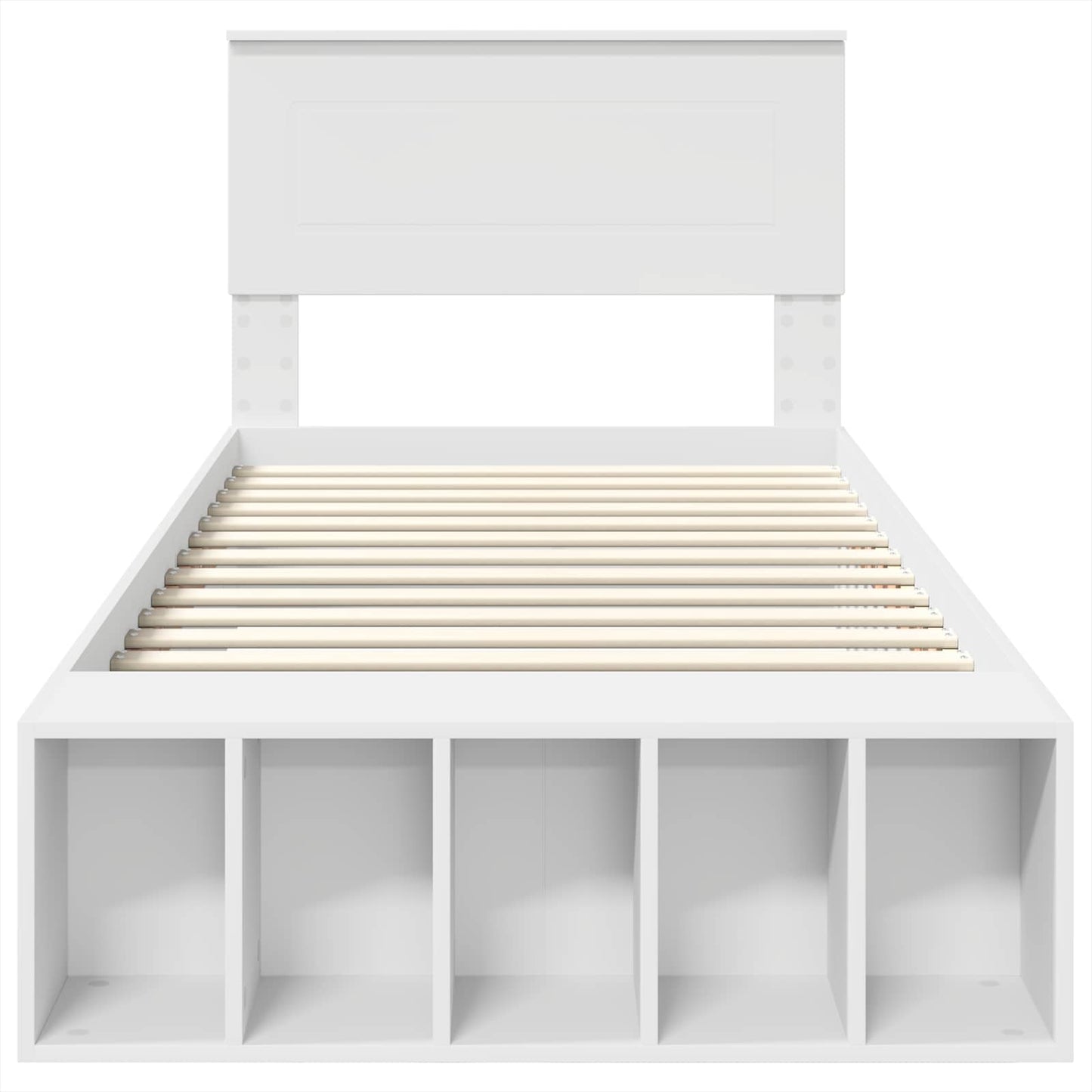vidaXL Σκελετός Κρεβατιού με ράφι Λευκό 75 x 190 cm Επεξεργασμένο ξύλο