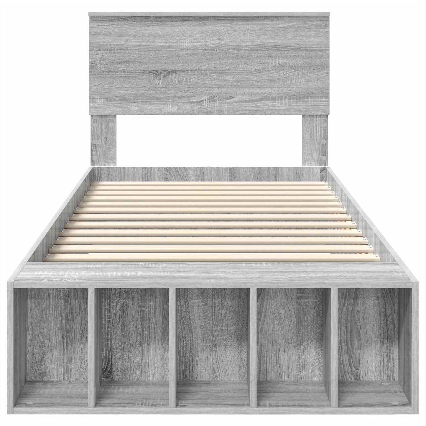 vidaXL Σκελετός Κρεβατιού Γκρίζο Σονομα 75 x 190 cm Επεξεργασμένο ξύλο