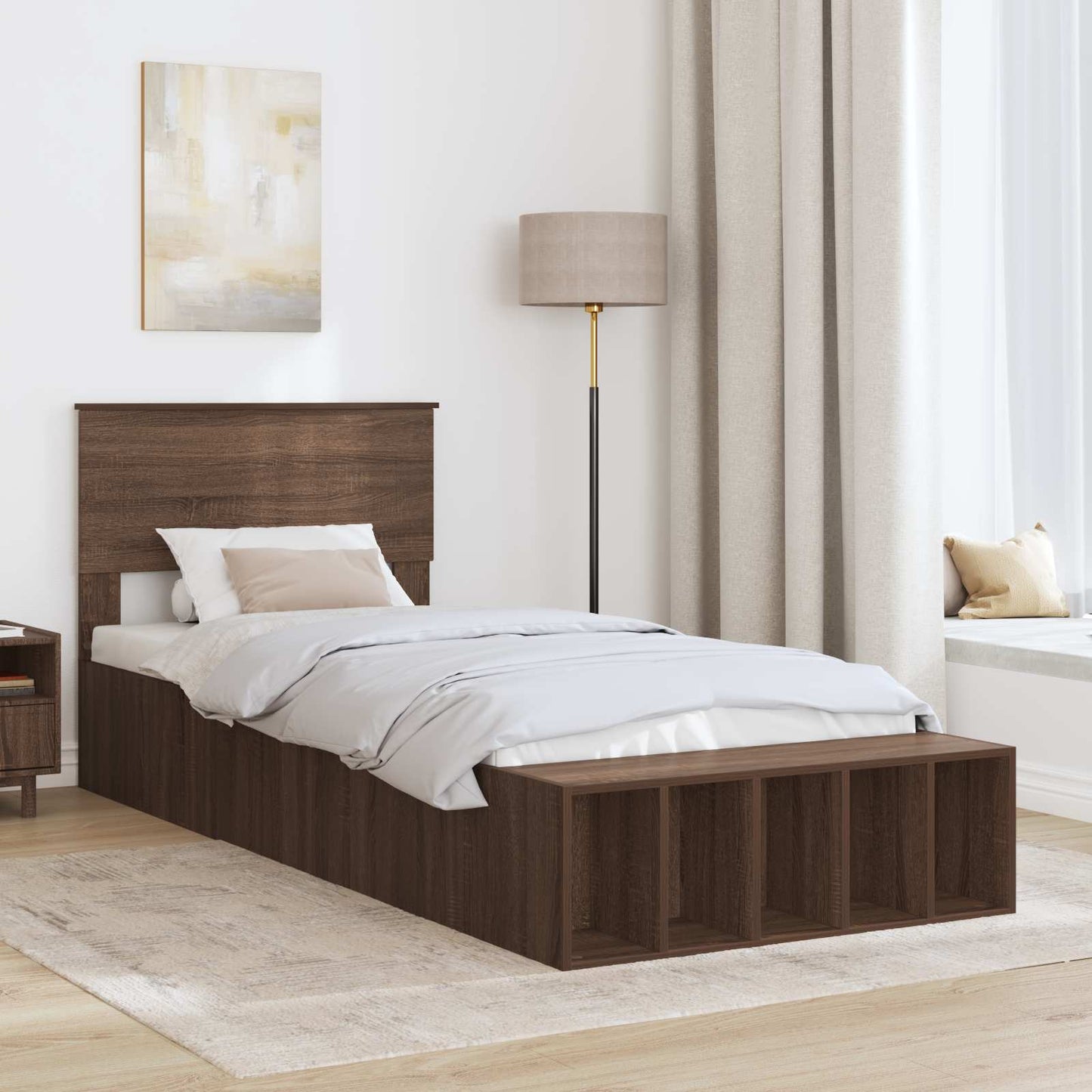 vidaXL Σκελετός Κρεβατιού Καφέ δρυς 75 x 190 cm Επεξεργασμένο ξύλο