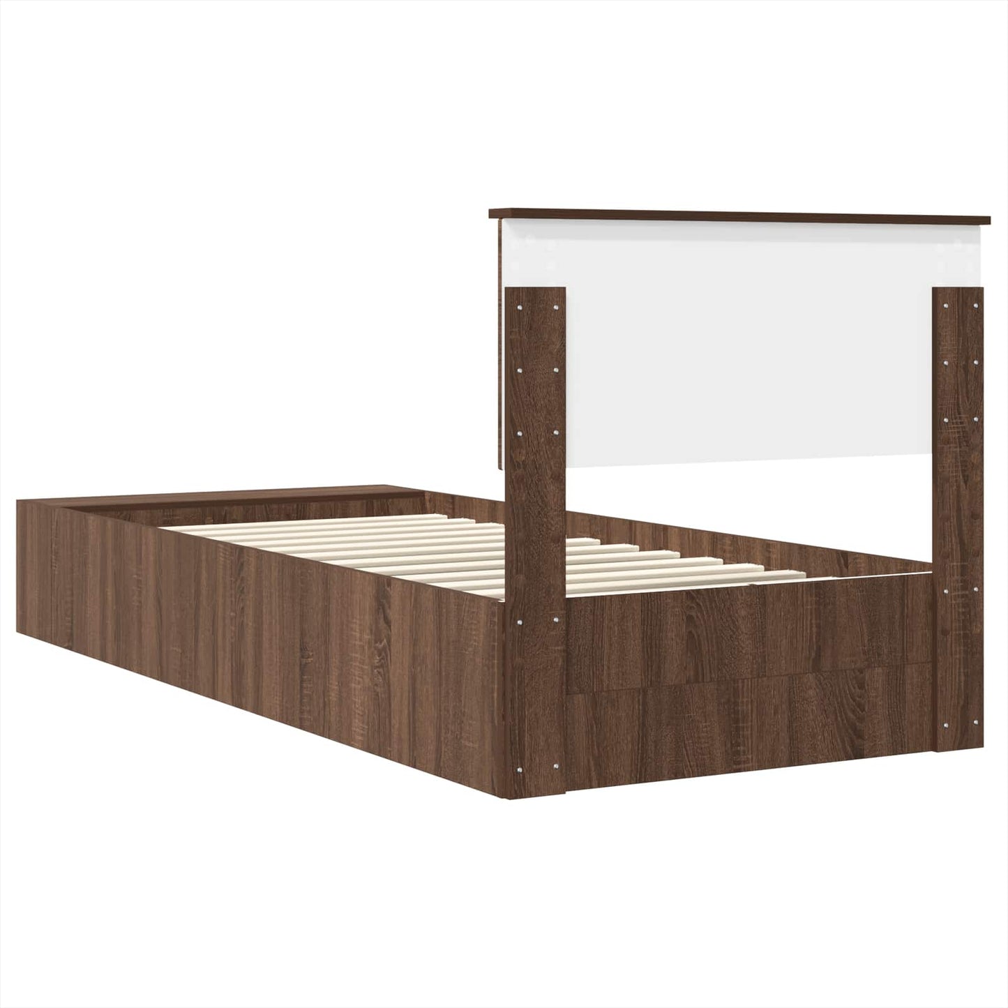 vidaXL Σκελετός Κρεβατιού Καφέ δρυς 75 x 190 cm Επεξεργασμένο ξύλο