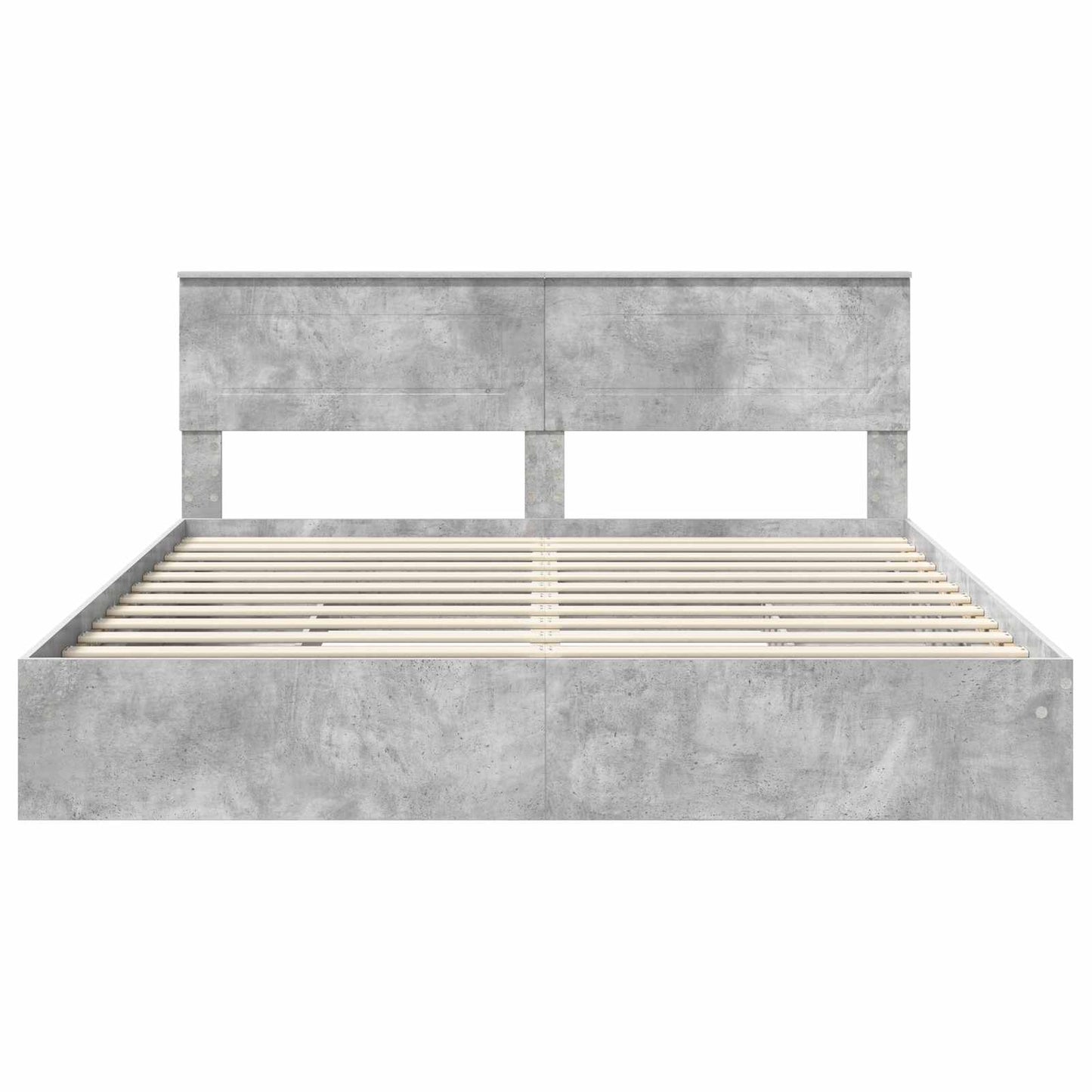 vidaXL Κρεβάτι Αποθήκης Σκυρόδεμα Γκρι 200 x 200 cm Επεξεργασμένο ξύλο