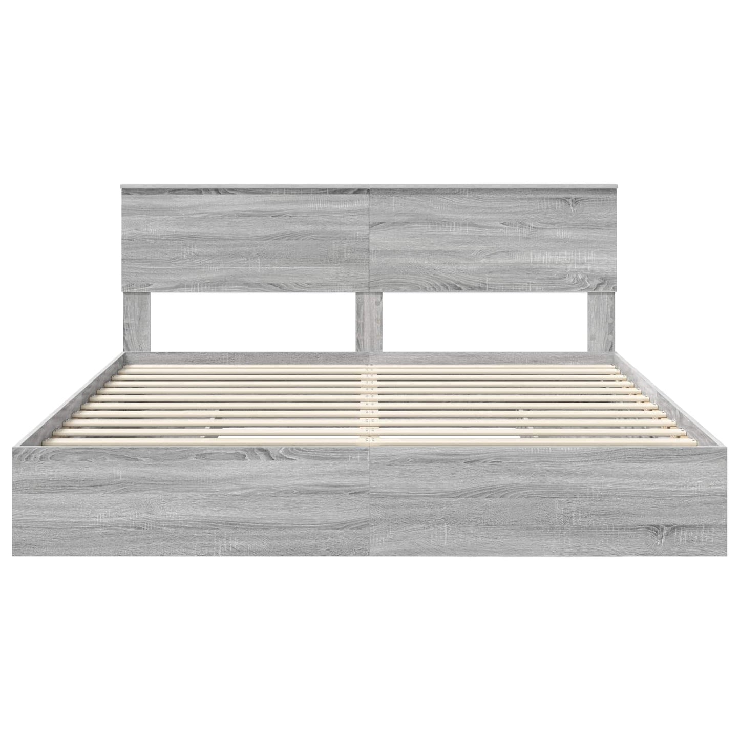 vidaXL Κρεβάτι Αποθήκης Γκρίζο Σονομα 200 x 200 cm Επεξεργασμένο ξύλο