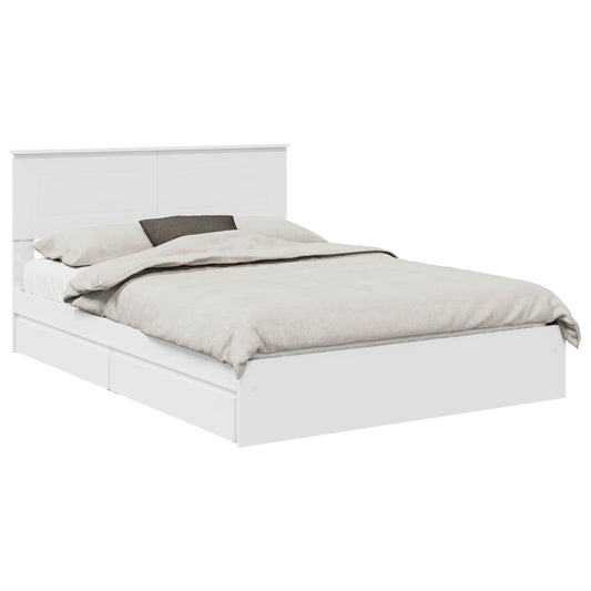 vidaXL Κρεβάτι Αποθήκης Λευκό 160 x 200 cm Επεξεργασμένο ξύλο