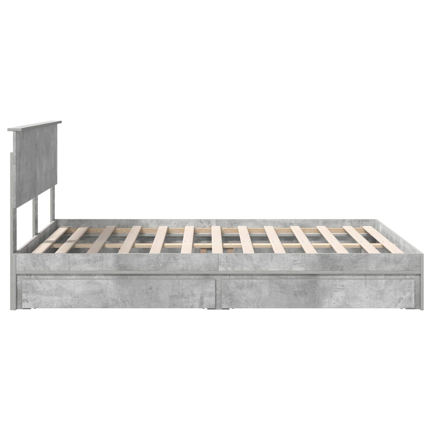 vidaXL Κρεβάτι Αποθήκης Σκυρόδεμα Γκρι 150 x 200 cm Επεξεργασμένο ξύλο