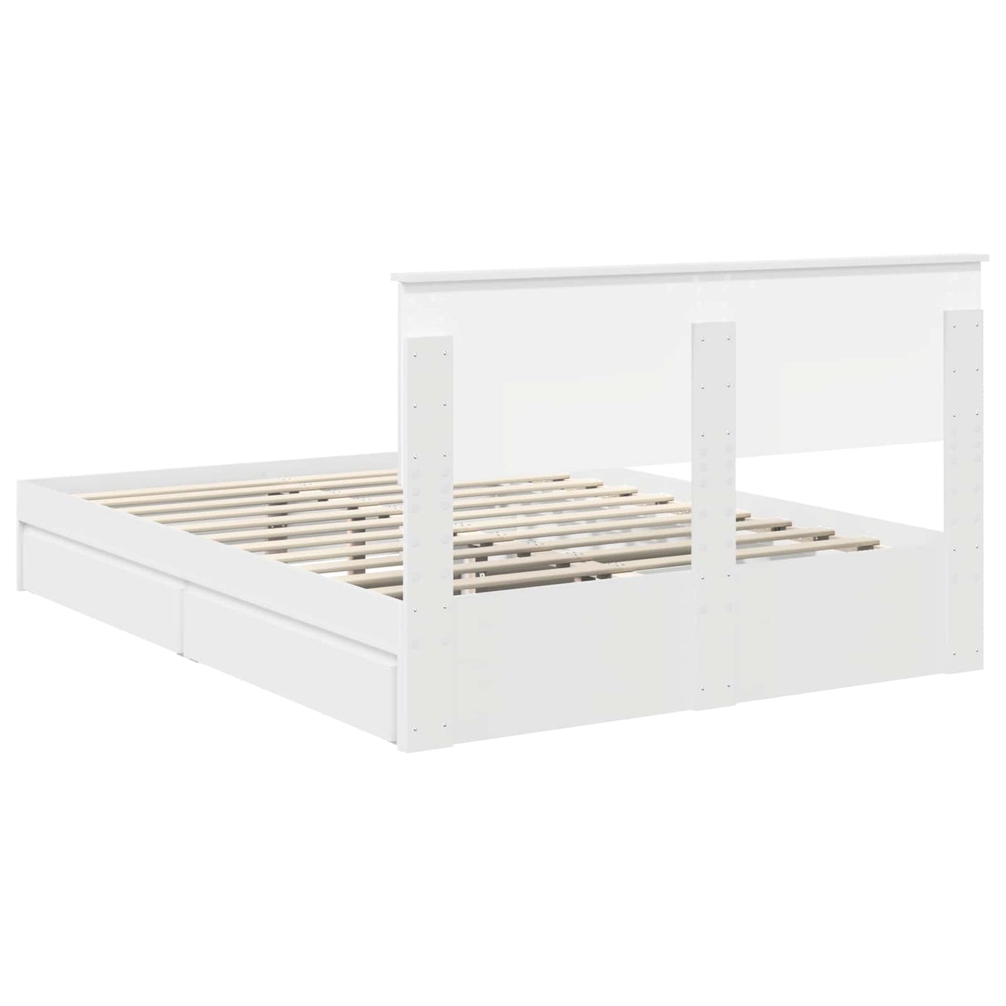 vidaXL Κρεβάτι Αποθήκης Λευκό 140 x 200 cm Επεξεργασμένο ξύλο