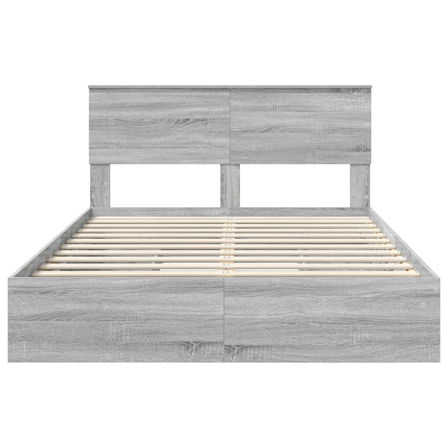 vidaXL Κρεβάτι Αποθήκης Γκρίζο Σονομα 140 x 200 cm Επεξεργασμένο ξύλο
