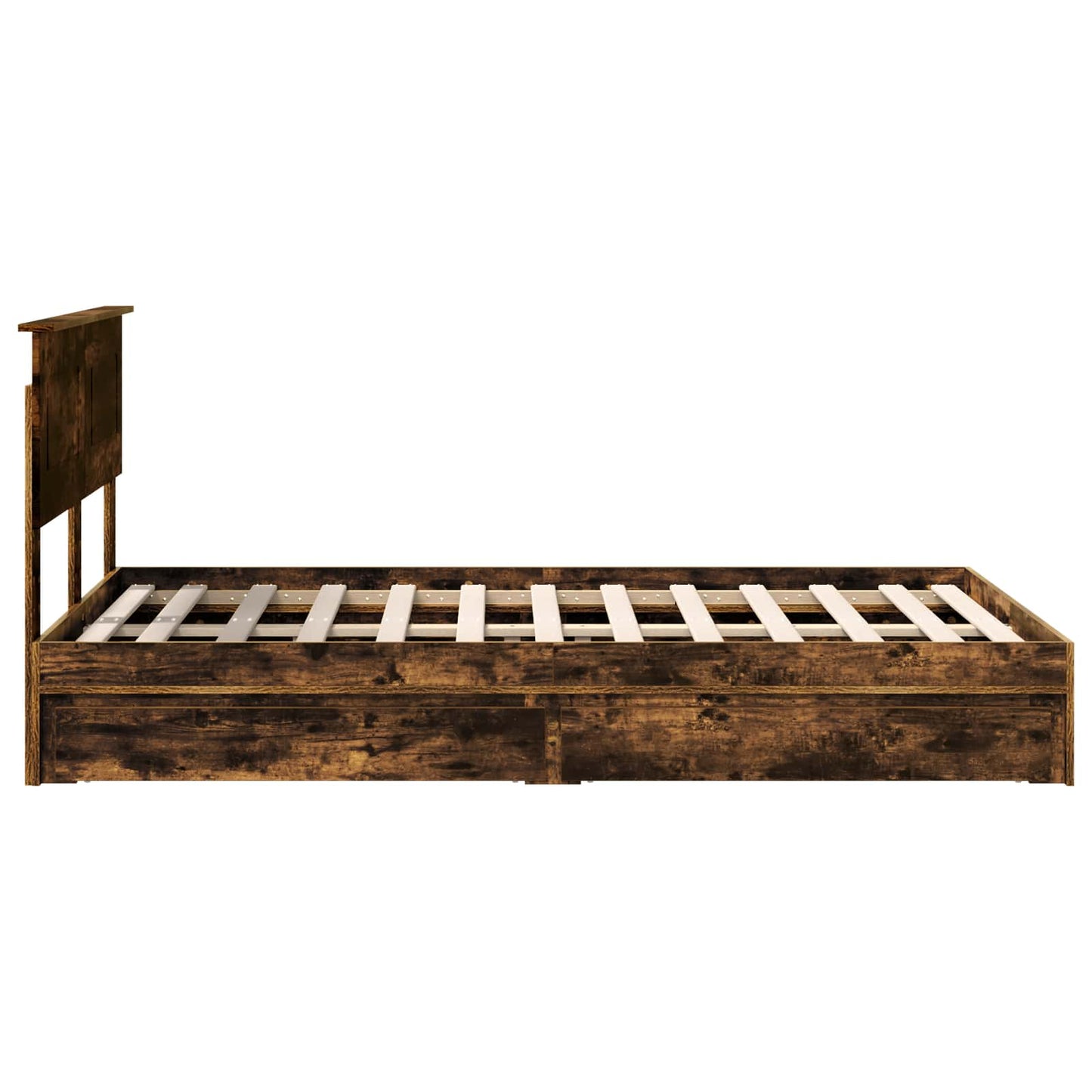 vidaXL Κρεβάτι Αποθήκης Καπνιστό Δρύς 135 x 190 cm Επεξεργασμένο ξύλο