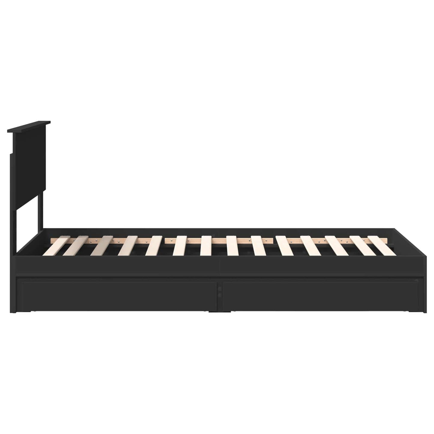 vidaXL Κρεβάτι Αποθήκης Μαύρο 90 x 190 cm Επεξεργασμένο ξύλο