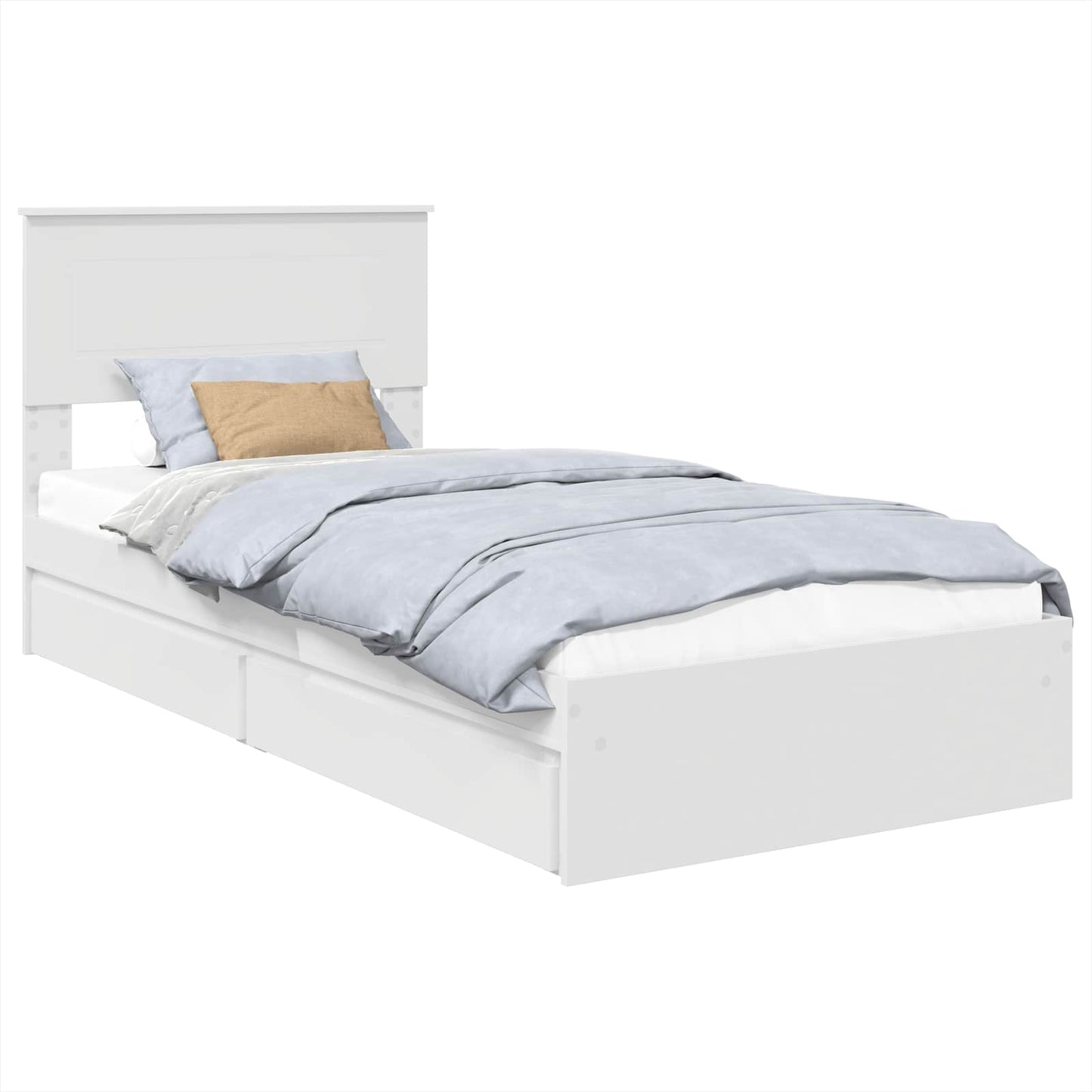 vidaXL Κρεβάτι Αποθήκης Λευκό 90 x 200 cm Επεξεργασμένο ξύλο
