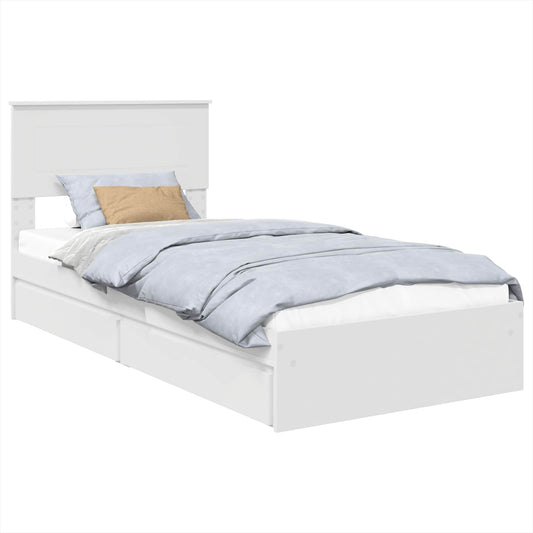 vidaXL Κρεβάτι Αποθήκης Λευκό 75 x 190 cm Επεξεργασμένο ξύλο