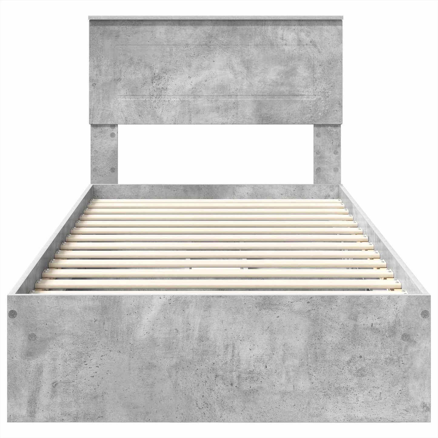 vidaXL Κρεβάτι Αποθήκης Σκυρόδεμα Γκρι 70 x 190 cm Επεξεργασμένο ξύλο