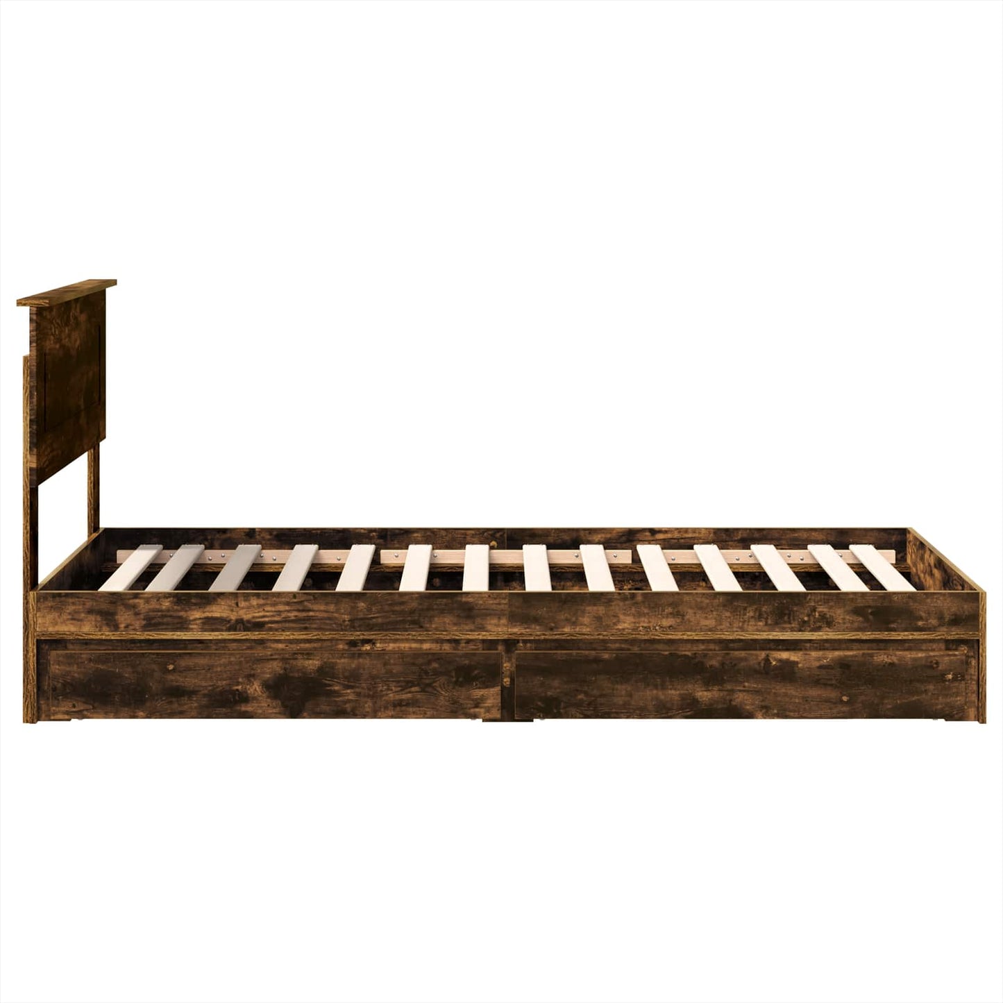 vidaXL Κρεβάτι Αποθήκης Καπνιστό Δρύς 75 x 190 cm Επεξεργασμένο ξύλο
