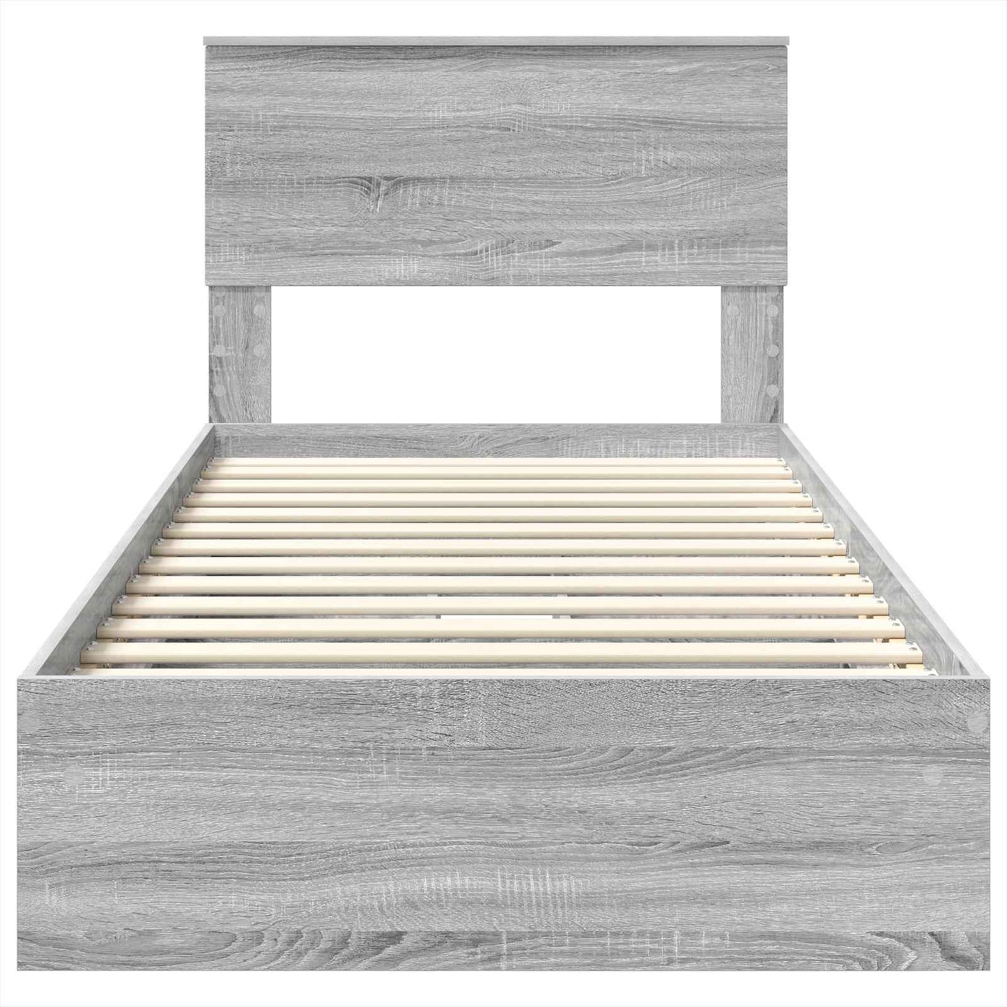 vidaXL Κρεβάτι Αποθήκης Γκρίζο Σονομα 75 x 190 cm Επεξεργασμένο ξύλο