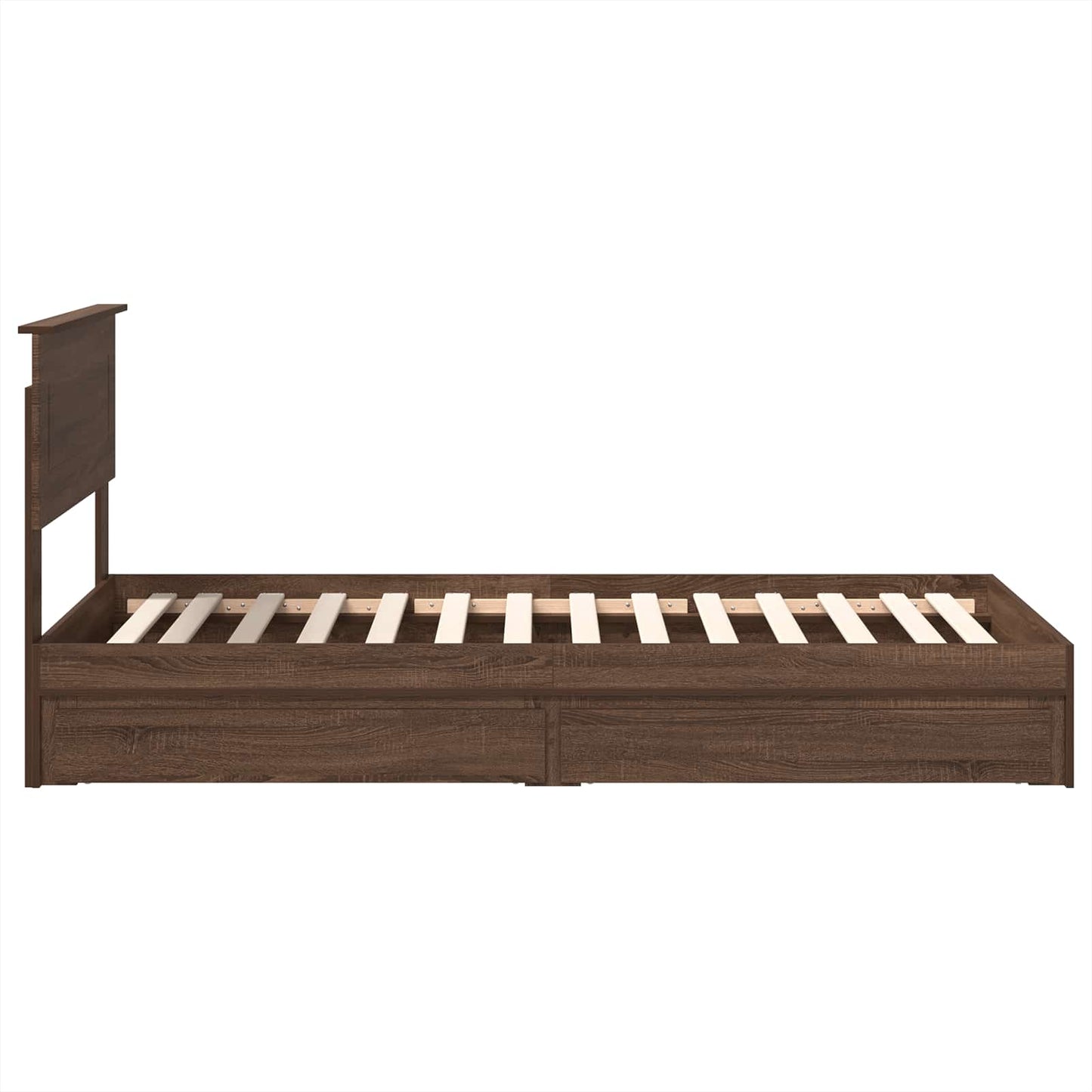 vidaXL Κρεβάτι Αποθήκης Καφέ δρυς 75 x 190 cm Επεξεργασμένο ξύλο