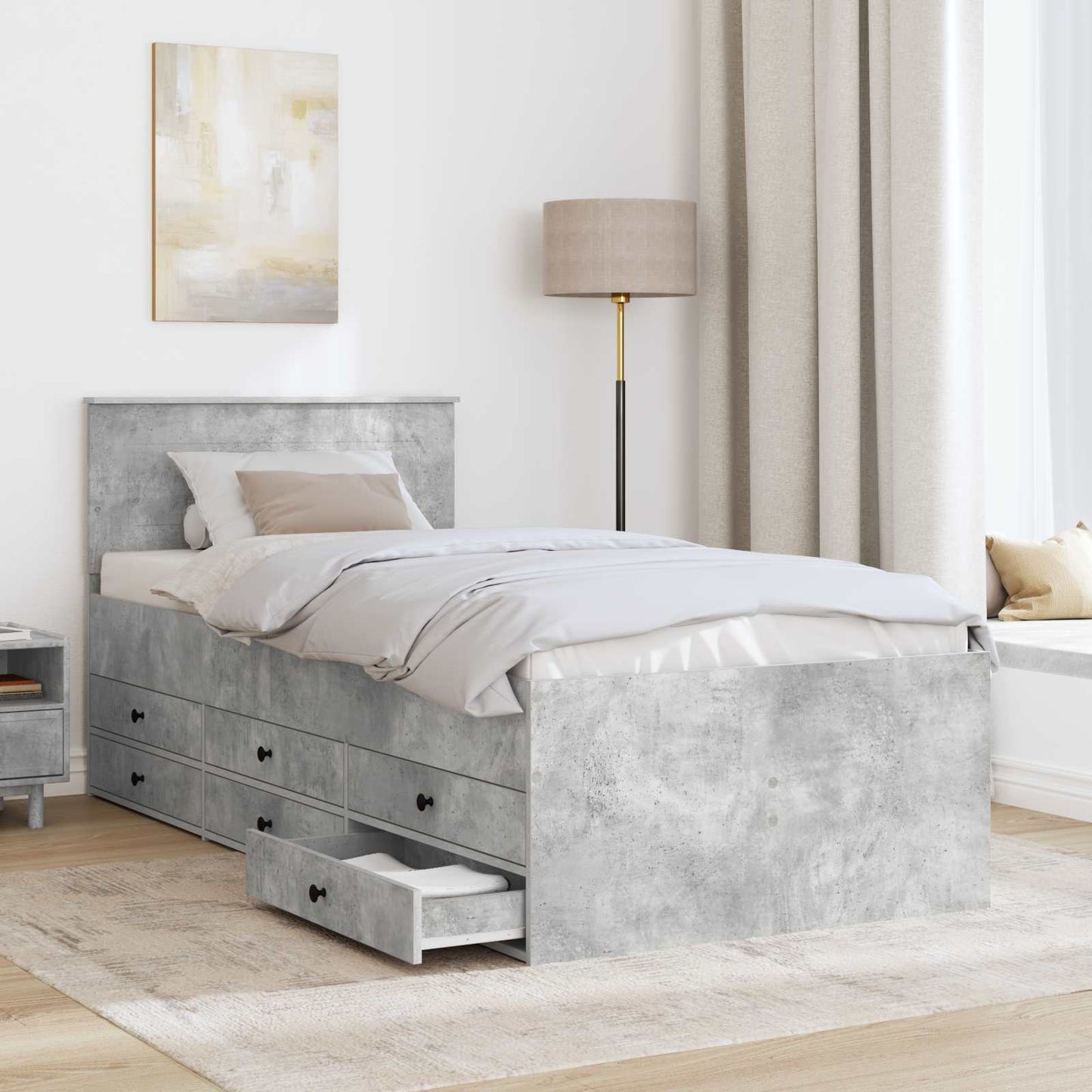 vidaXL Καναπές Κρεβάτι Σκυρόδεμα Γκρι και Μαύρο 100 x 200 cm