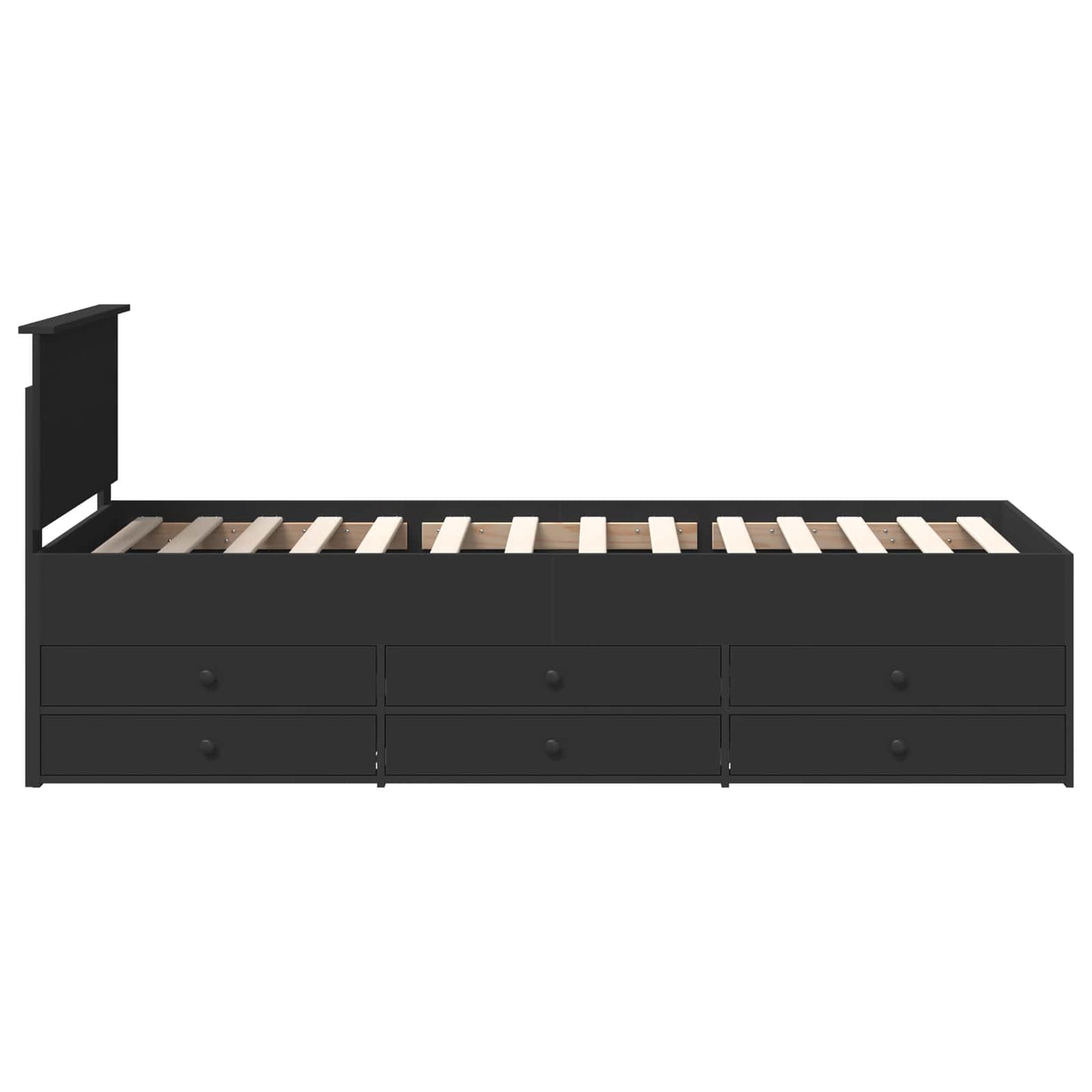 vidaXL Καναπές Κρεβάτι με συρτάρι Μαύρο 90 x 200 cm Επεξεργασμένο ξύλο