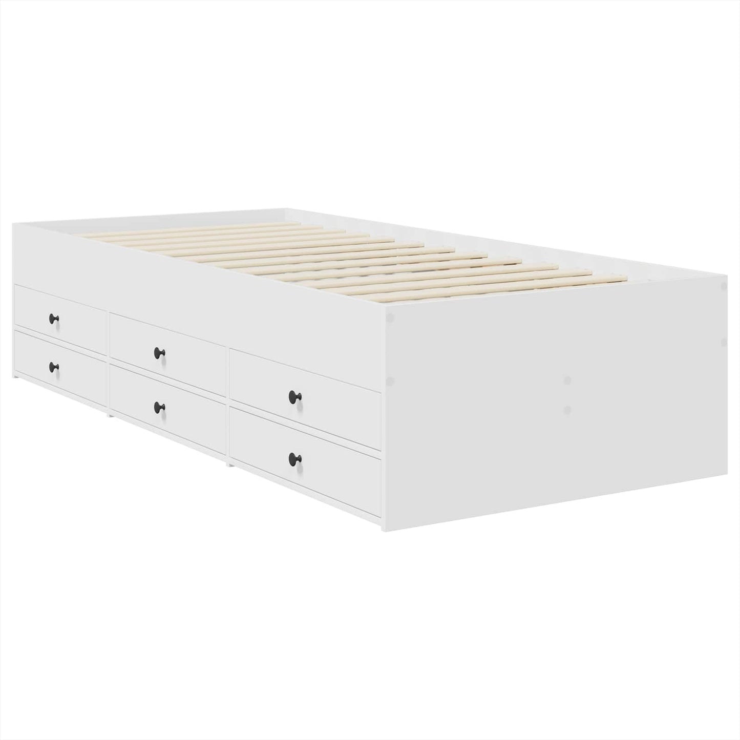 vidaXL Καναπές Κρεβάτι Λευκό και Μαύρο 75 x 190 cm Επεξεργασμένο Ξύλο