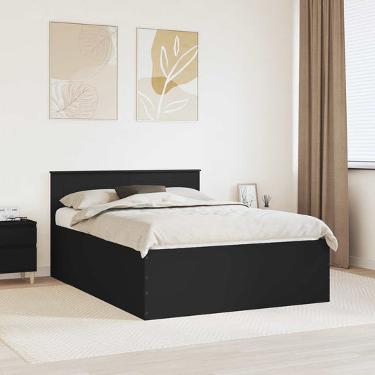 vidaXL Σκελετός Κρεβατιού Μαύρο 150 x 200 cm Επεξεργασμένο ξύλο