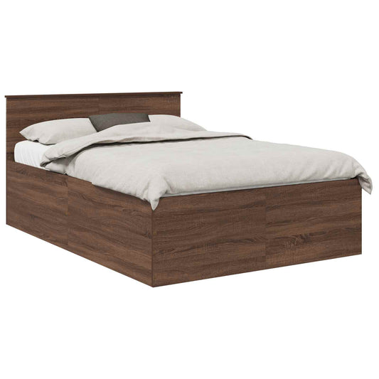 vidaXL Σκελετός Κρεβατιού Καφέ δρυς 150 x 200 cm Επεξεργασμένο ξύλο