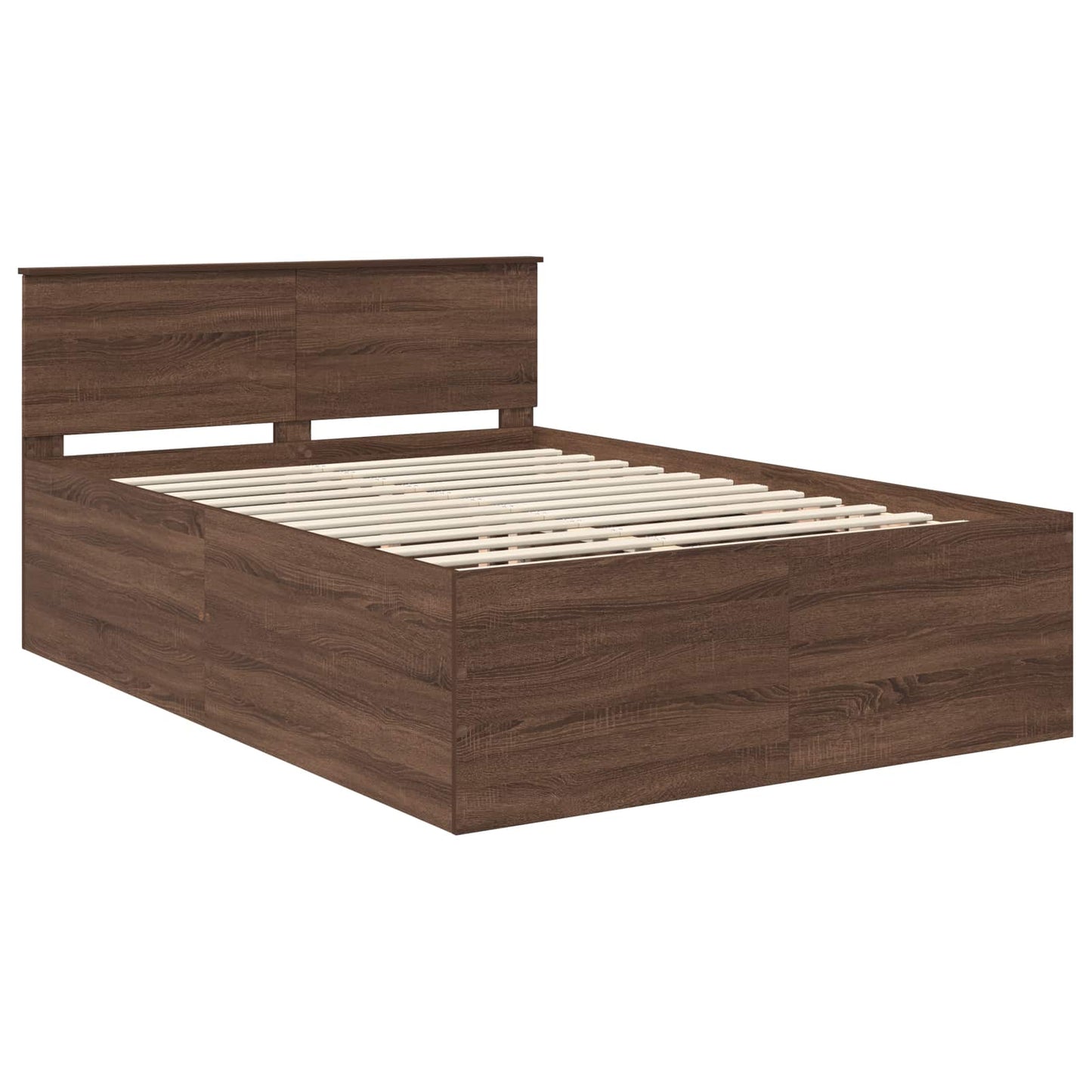 vidaXL Σκελετός Κρεβατιού Καφέ δρυς 150 x 200 cm Επεξεργασμένο ξύλο