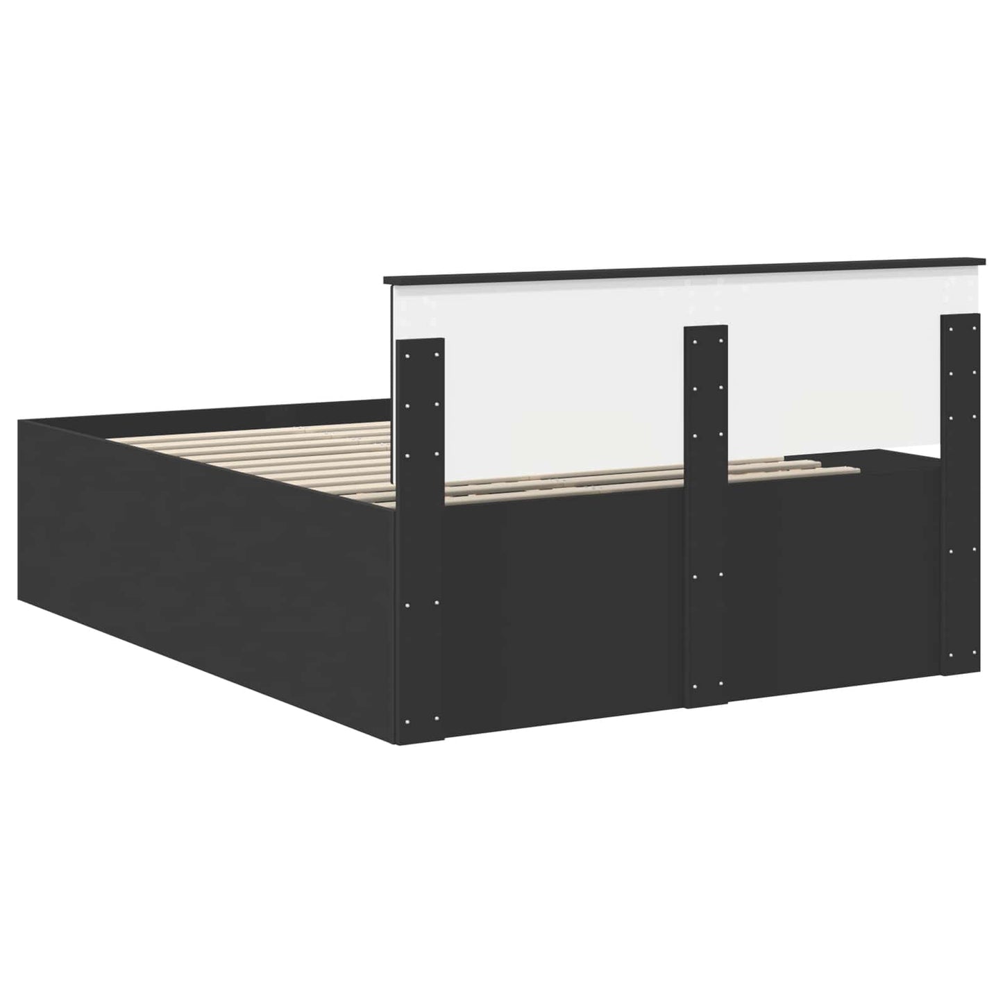 vidaXL Σκελετός Κρεβατιού Μαύρο 140 x 190 cm Επεξεργασμένο ξύλο