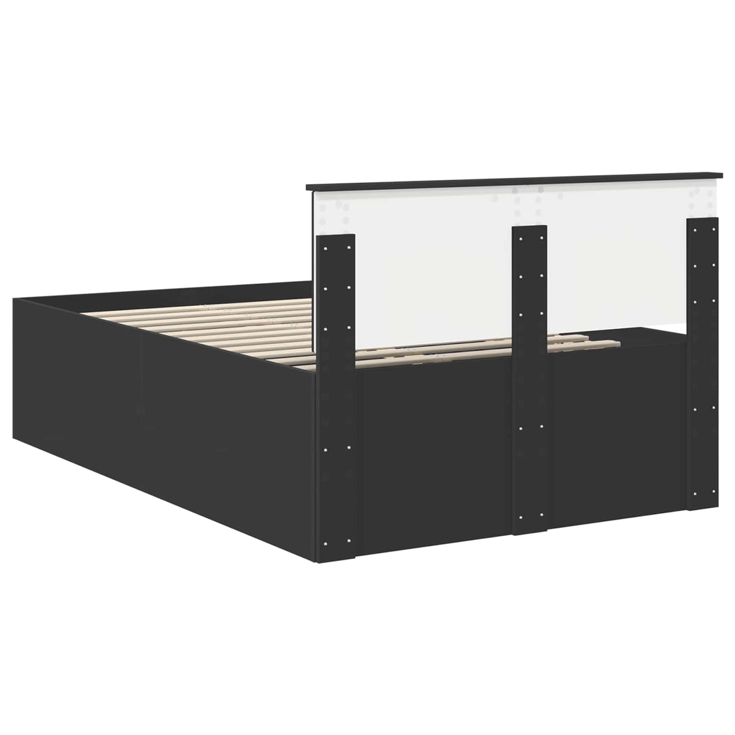 vidaXL Σκελετός Κρεβατιού Μαύρο 135 x 190 cm Επεξεργασμένο ξύλο