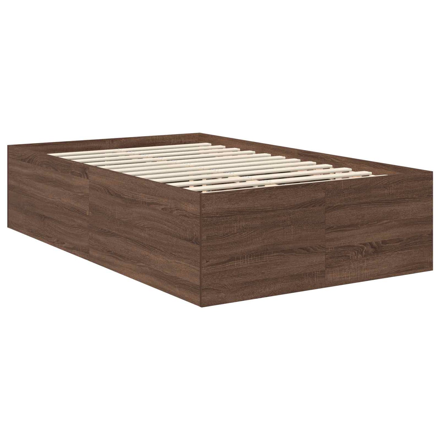 vidaXL Σκελετός Κρεβατιού Καφέ δρυς 135 x 190 cm Επεξεργασμένο ξύλο
