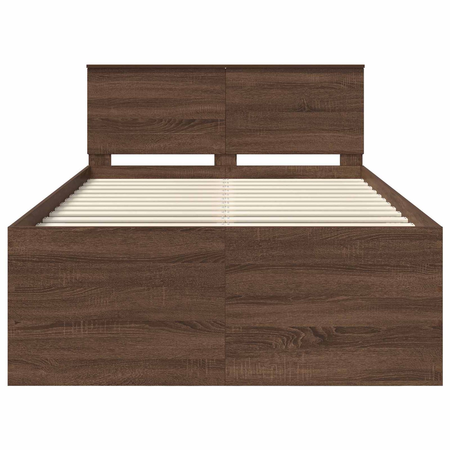 vidaXL Σκελετός Κρεβατιού Καφέ δρυς 135 x 190 cm Επεξεργασμένο ξύλο