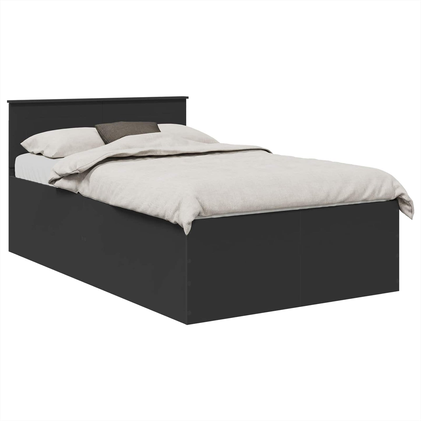 vidaXL Σκελετός Κρεβατιού Μαύρο 120 x 190 cm Επεξεργασμένο ξύλο