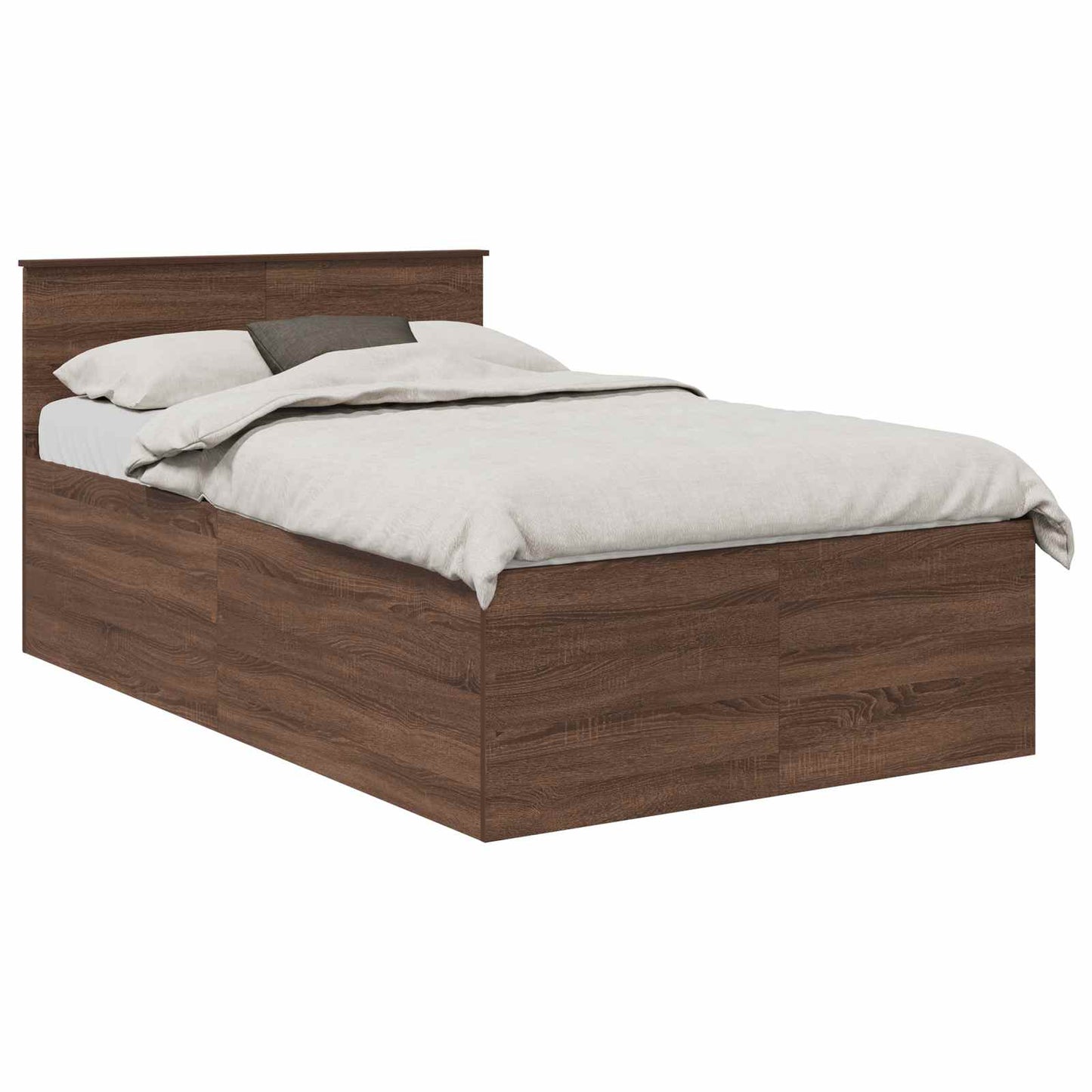 vidaXL Σκελετός Κρεβατιού Καφέ δρυς 120 x 190 cm Επεξεργασμένο ξύλο