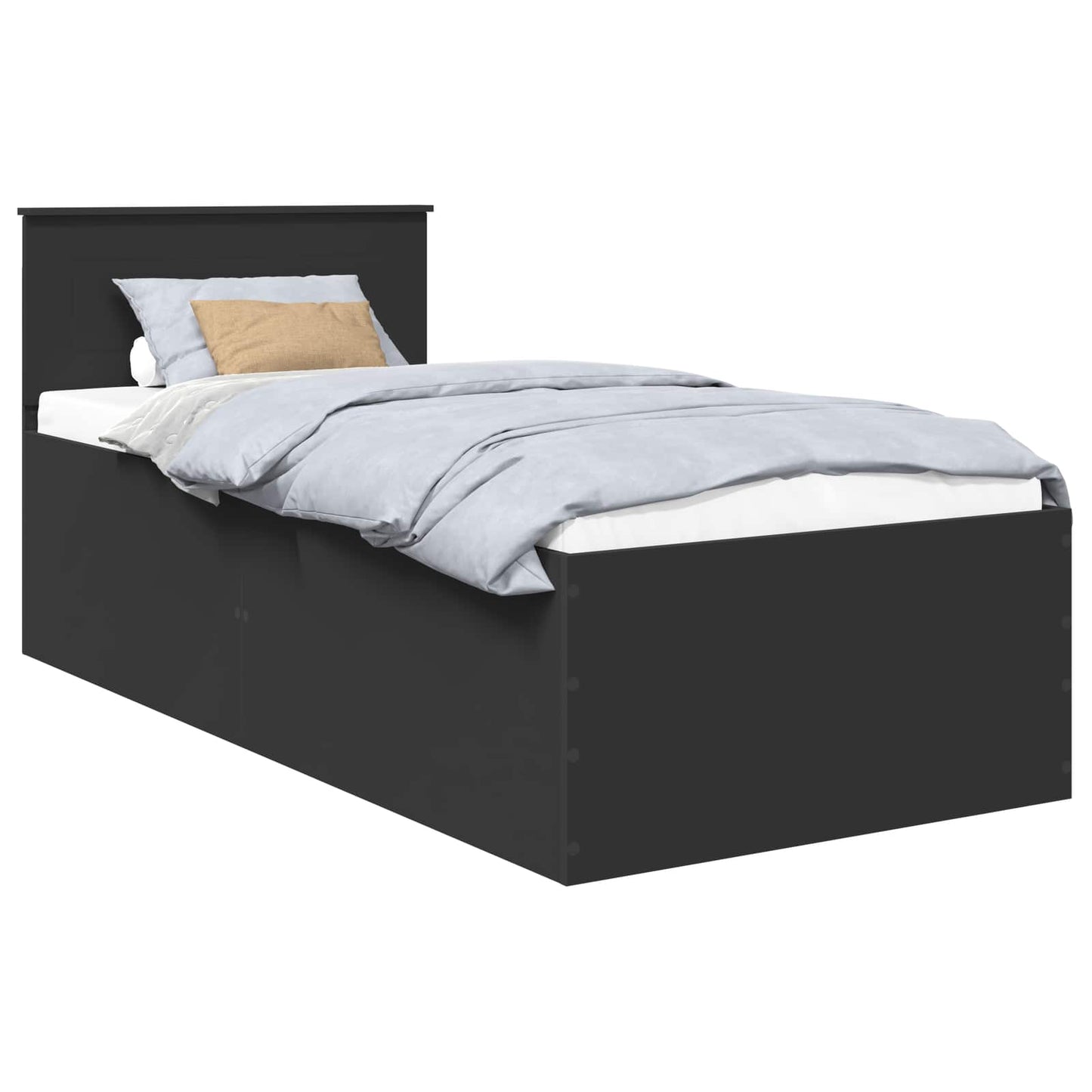 vidaXL Σκελετός Κρεβατιού Μαύρο 90 x 190 cm Επεξεργασμένο ξύλο
