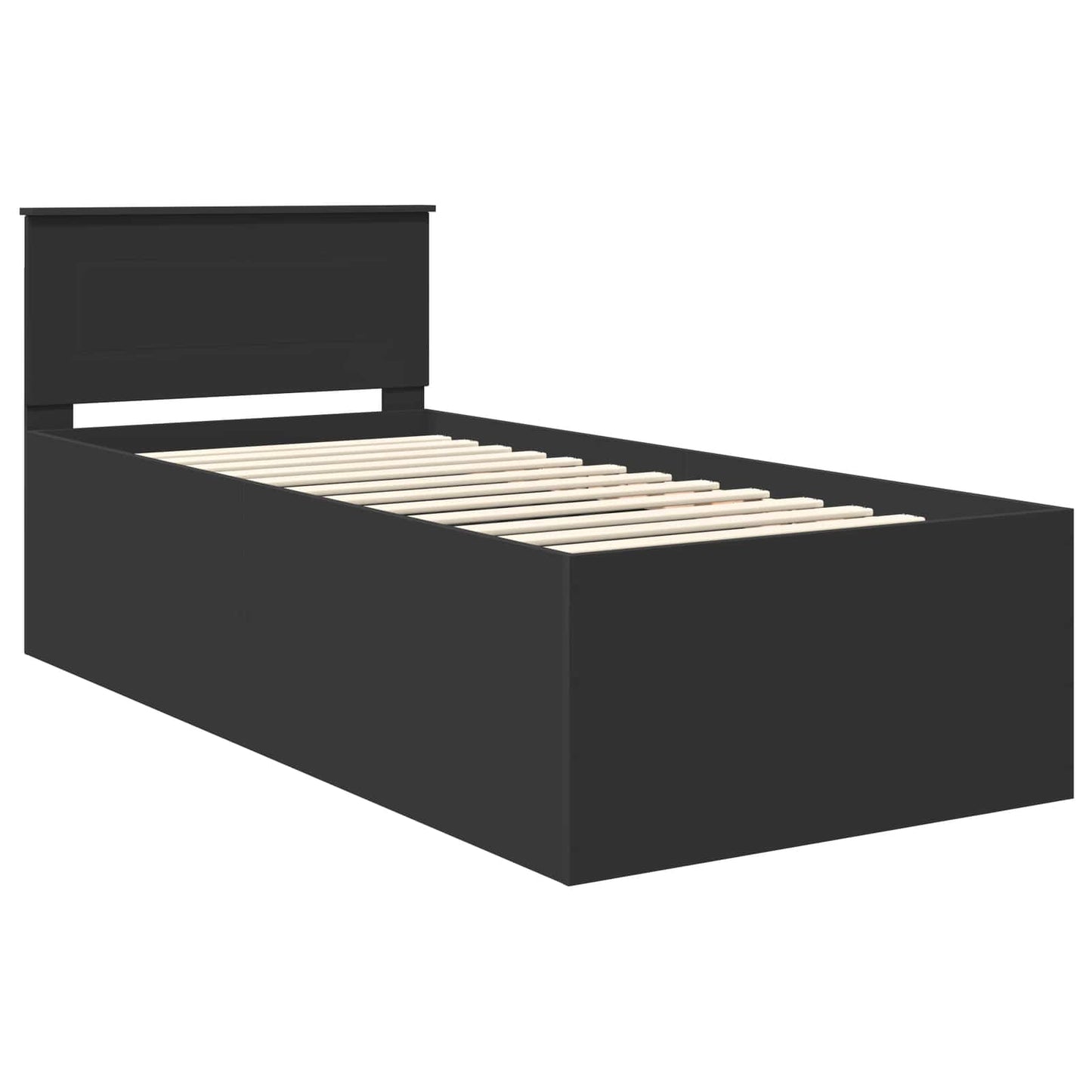 vidaXL Σκελετός Κρεβατιού Μαύρο 90 x 200 cm Επεξεργασμένο ξύλο