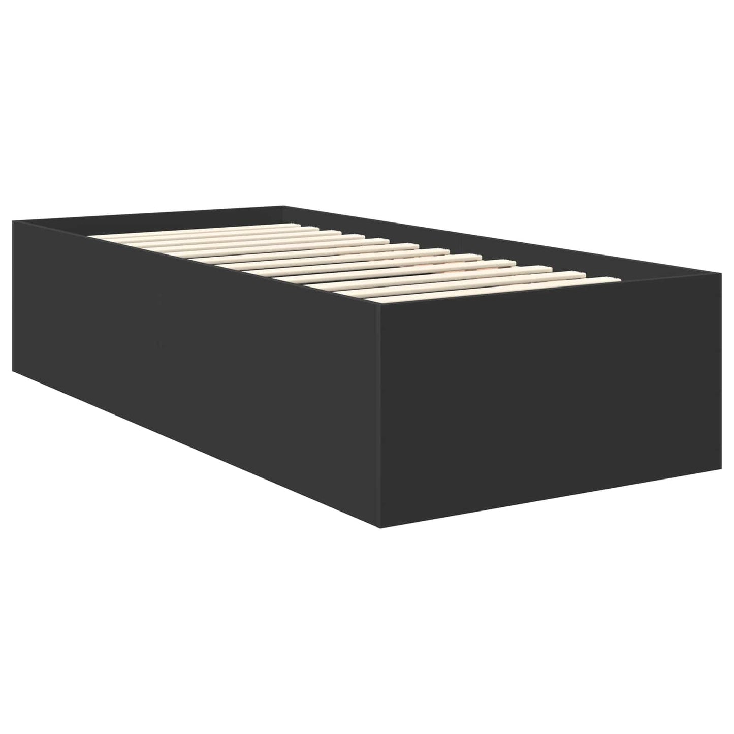 vidaXL Σκελετός Κρεβατιού Μαύρο 90 x 200 cm Επεξεργασμένο ξύλο