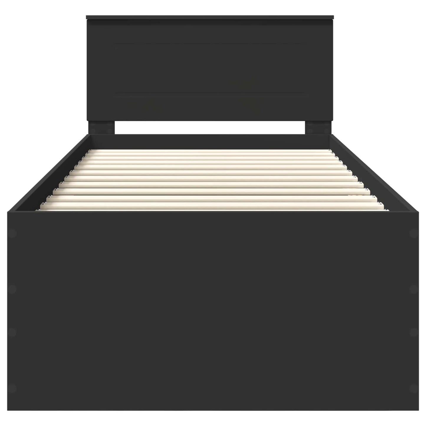 vidaXL Σκελετός Κρεβατιού Μαύρο 75 x 190 cm Επεξεργασμένο ξύλο