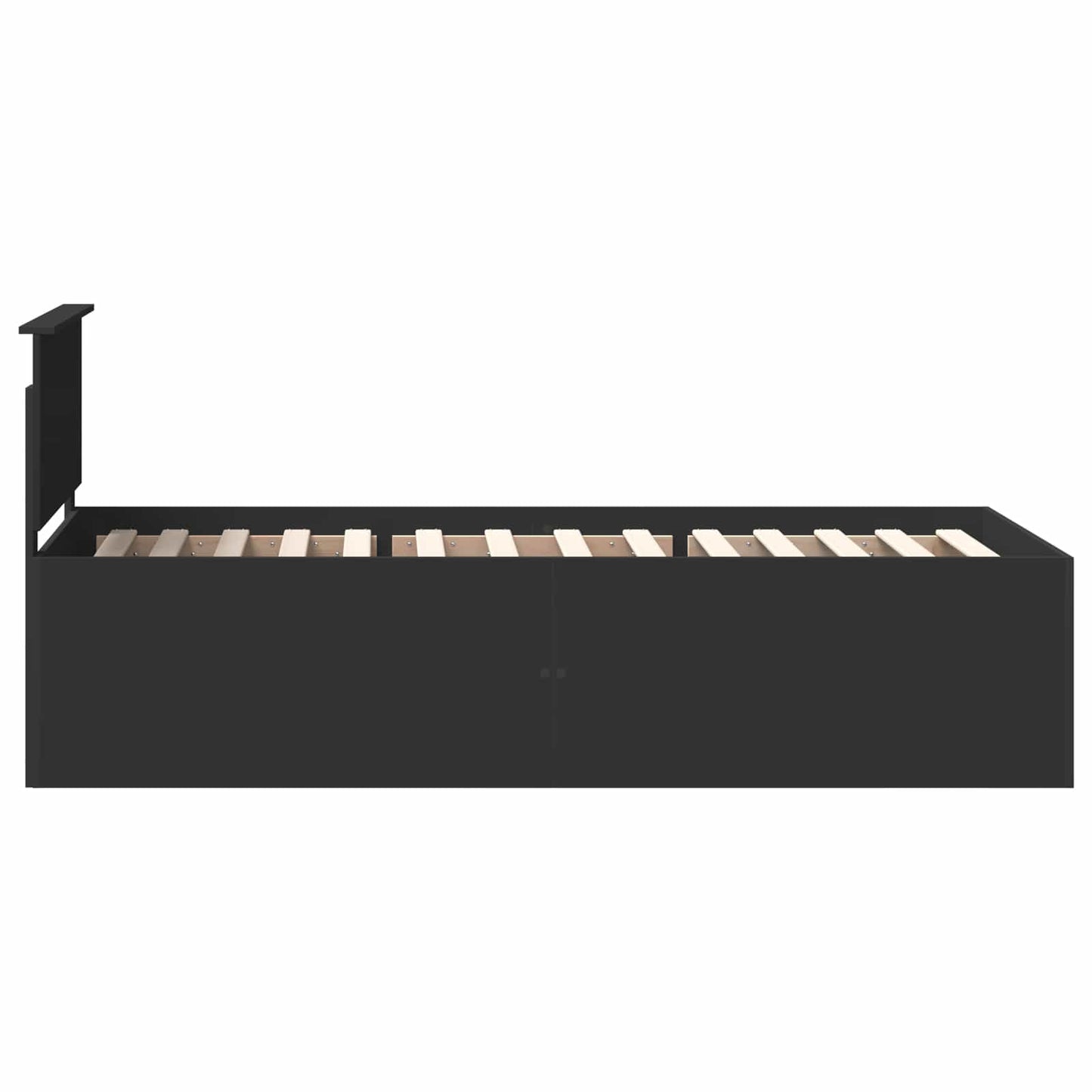 vidaXL Σκελετός Κρεβατιού Μαύρο 75 x 190 cm Επεξεργασμένο ξύλο