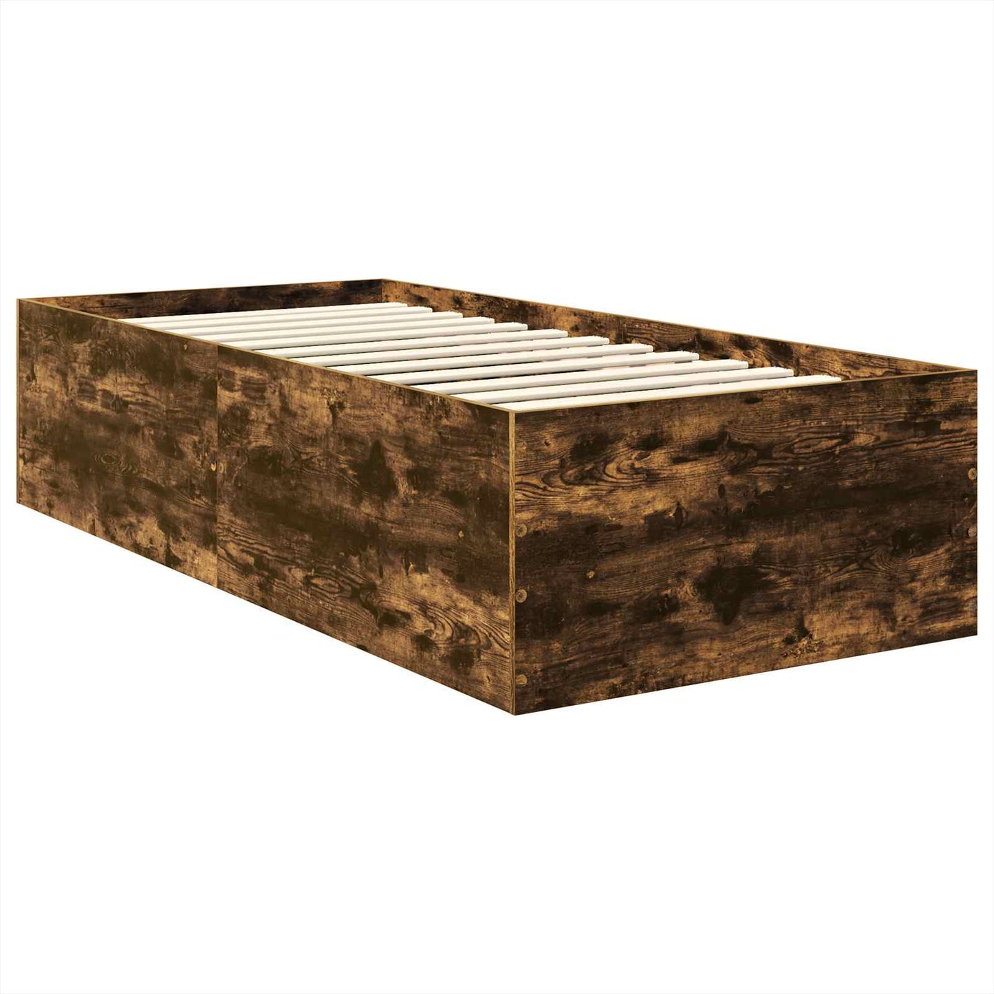 vidaXL Σκελετός Κρεβατιού Καπνιστό Δρύς 75 x 190 cm Επεξεργασμένο ξύλο