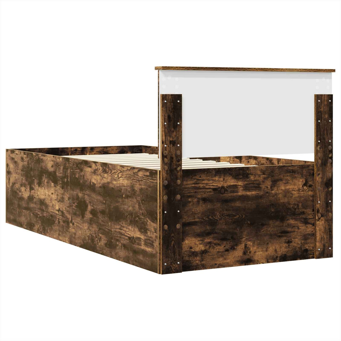vidaXL Σκελετός Κρεβατιού Καπνιστό Δρύς 75 x 190 cm Επεξεργασμένο ξύλο