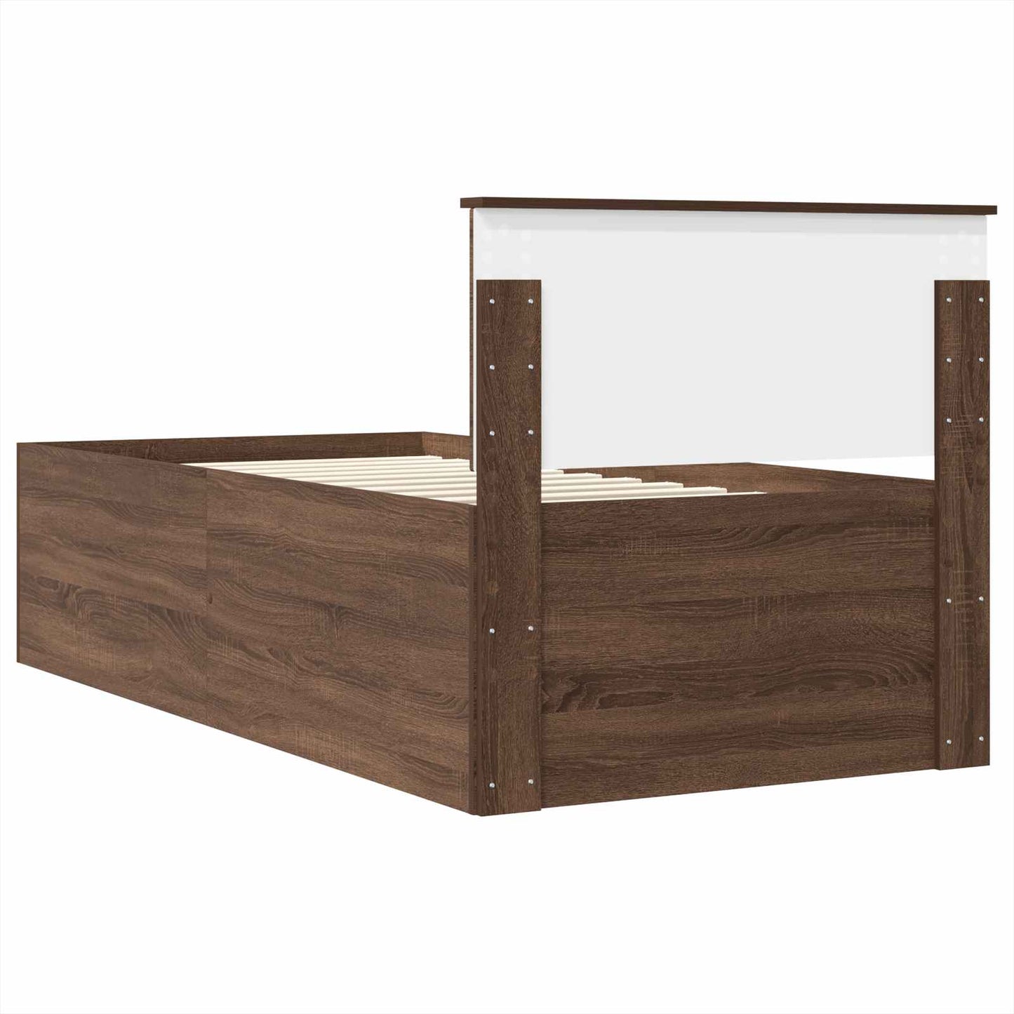 vidaXL Σκελετός Κρεβατιού Καφέ δρυς 75 x 190 cm Επεξεργασμένο ξύλο