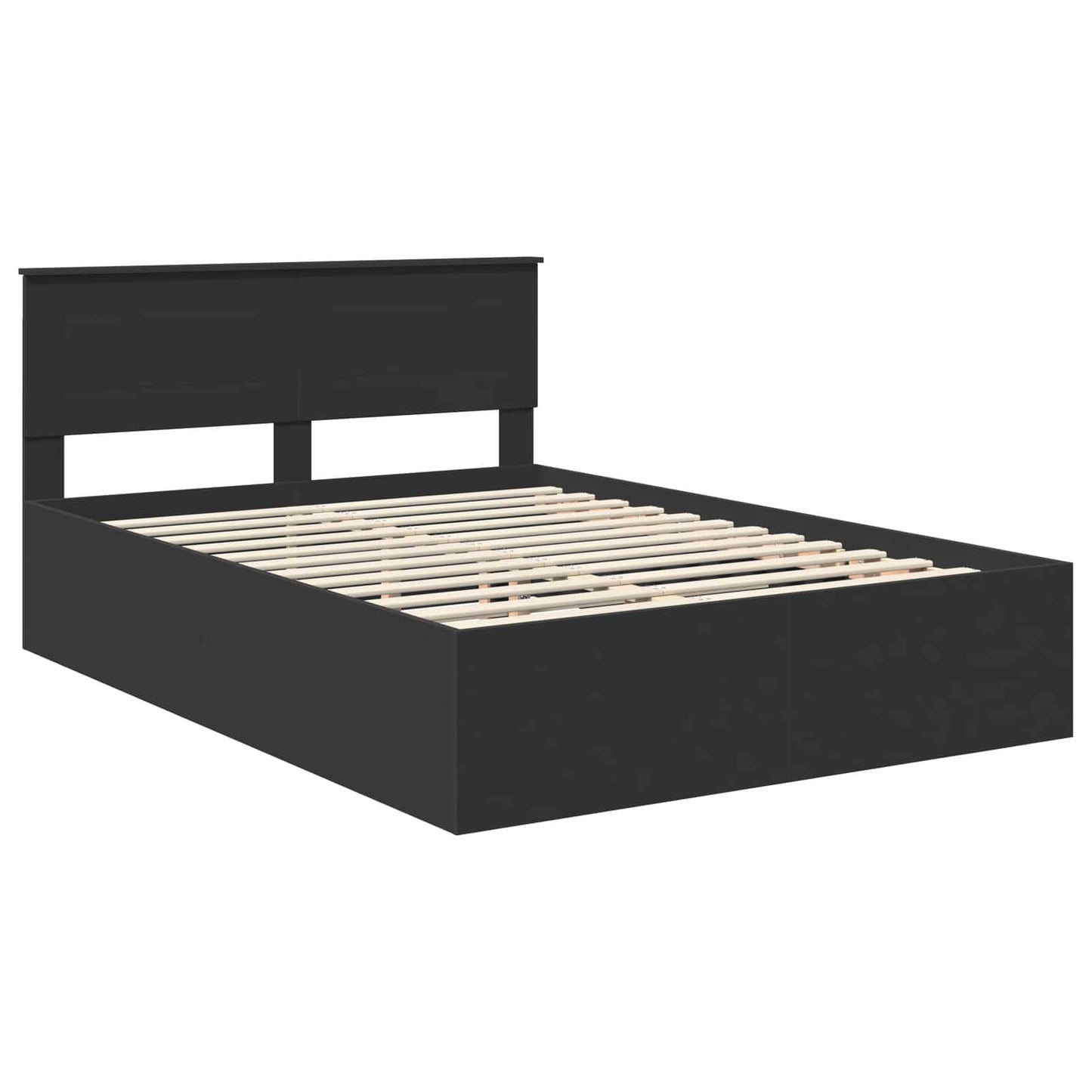 vidaXL Σκελετός Κρεβατιού Μαύρο 150 x 200 cm Επεξεργασμένο ξύλο