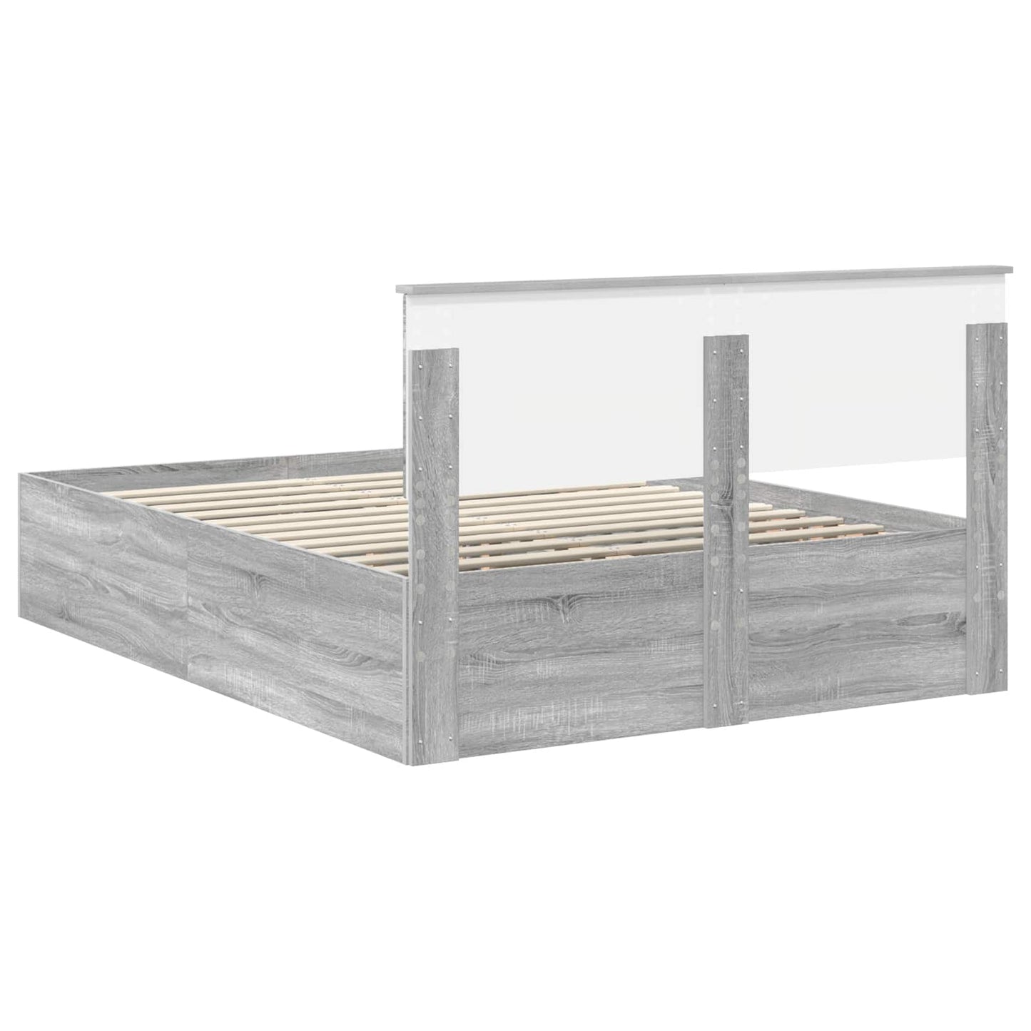 vidaXL Σκελετός Κρεβατιού με κεφαλάρι Γκρίζο Σονομα 140 x 200 cm