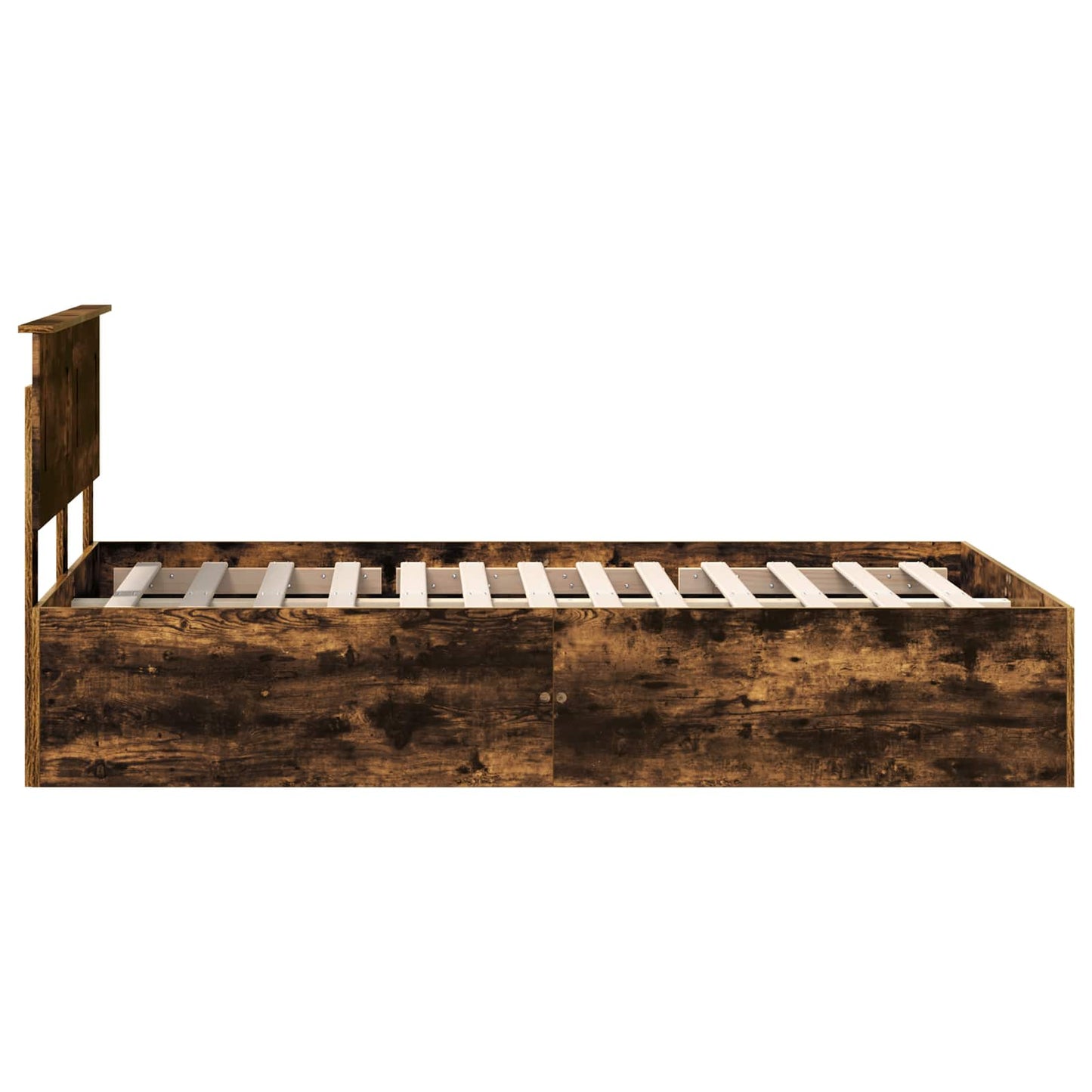 vidaXL Σκελετός Κρεβατιού με κεφαλάρι Καπνιστό Δρύς 135 x 190 cm