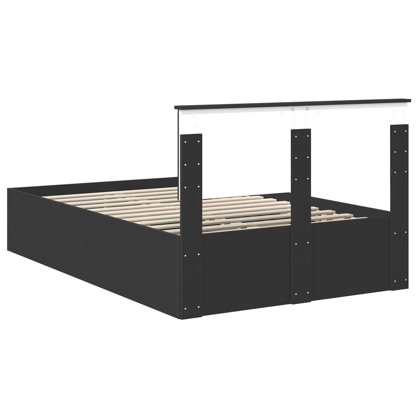 vidaXL Σκελετός Κρεβατιού Μαύρο 120 x 190 cm Επεξεργασμένο ξύλο