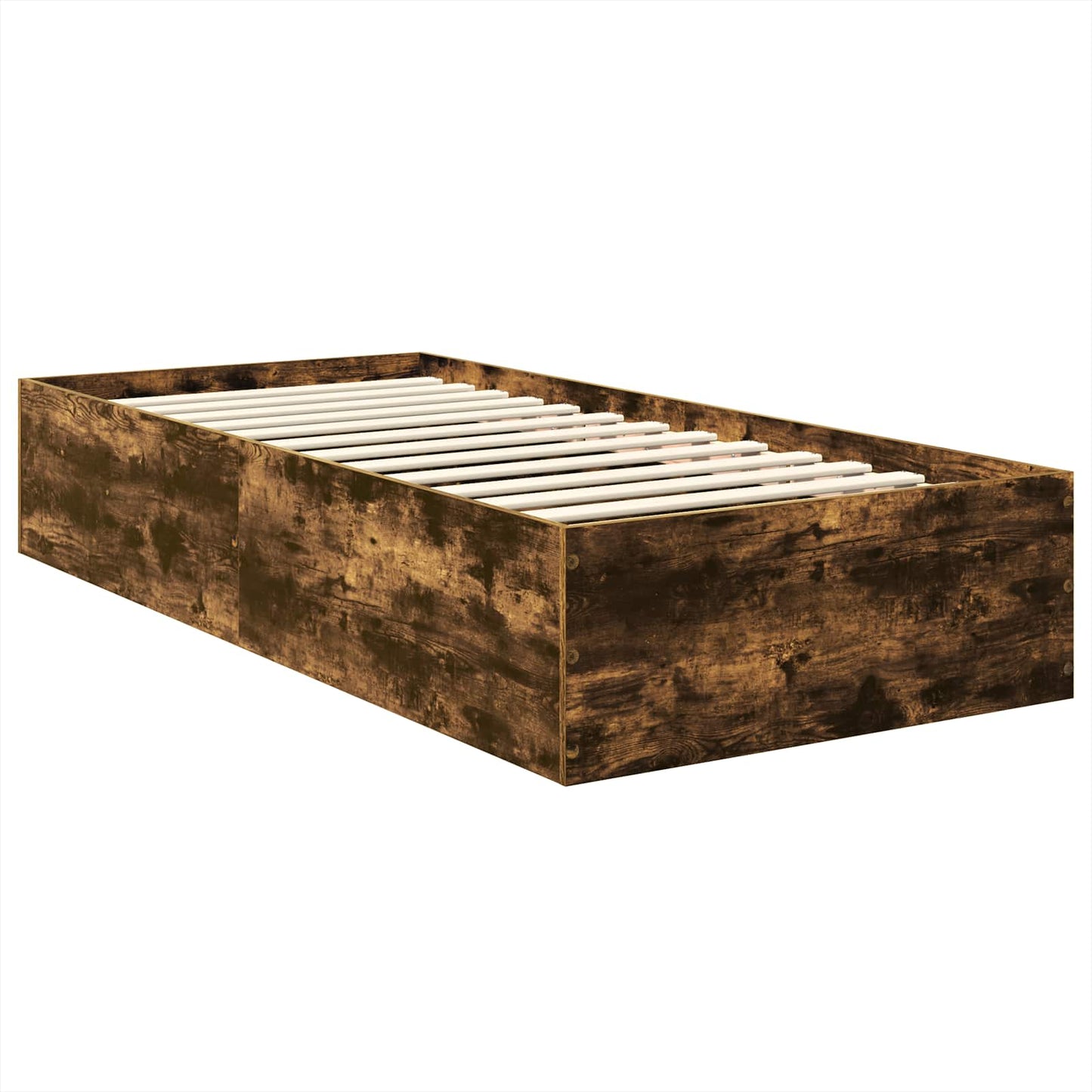 vidaXL Σκελετός Κρεβατιού Καπνιστό Δρύς 90 x 190 cm Επεξεργασμένο ξύλο