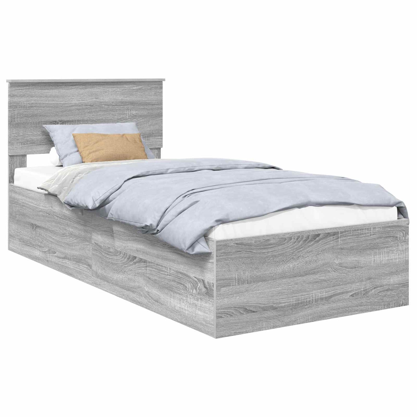 vidaXL Σκελετός Κρεβατιού Γκρίζο Σονομα 90 x 190 cm Επεξεργασμένο Ξύλο