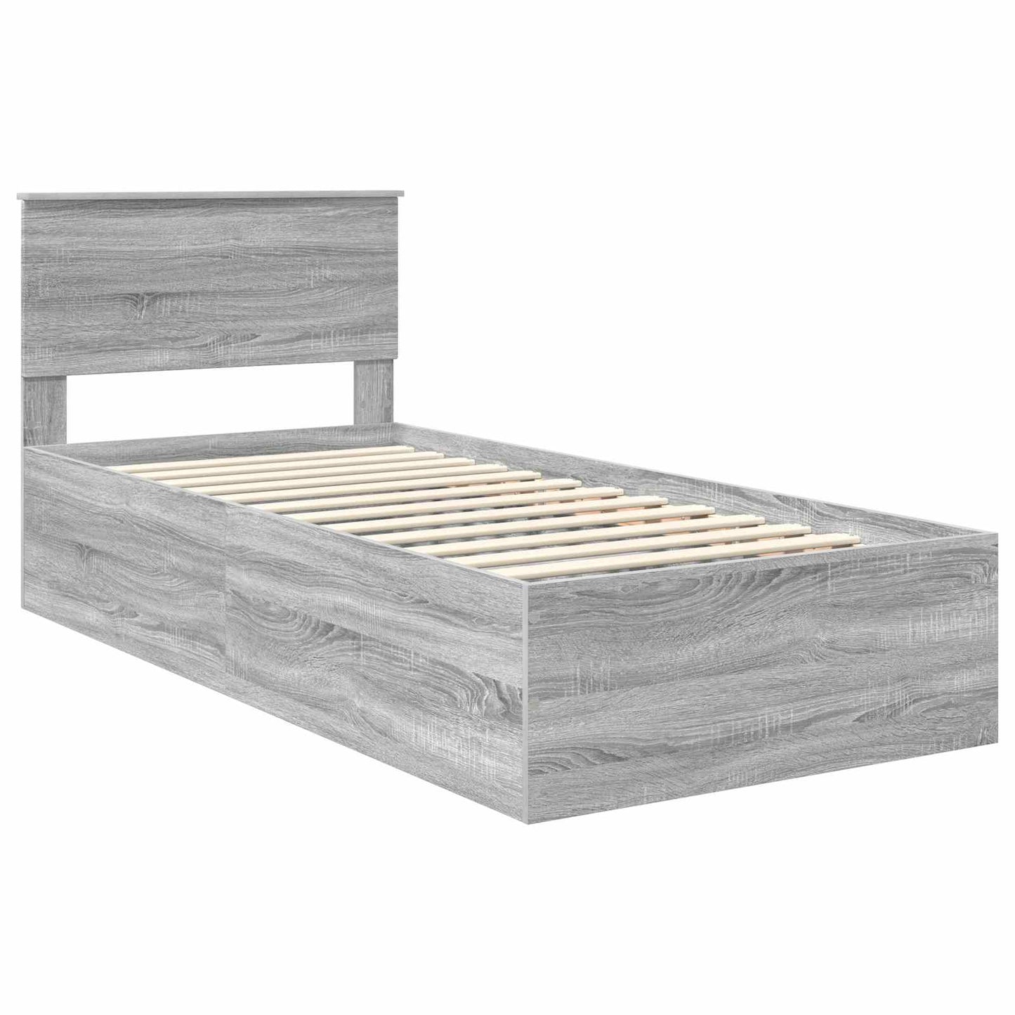 vidaXL Σκελετός Κρεβατιού Γκρίζο Σονομα 90 x 190 cm Επεξεργασμένο Ξύλο