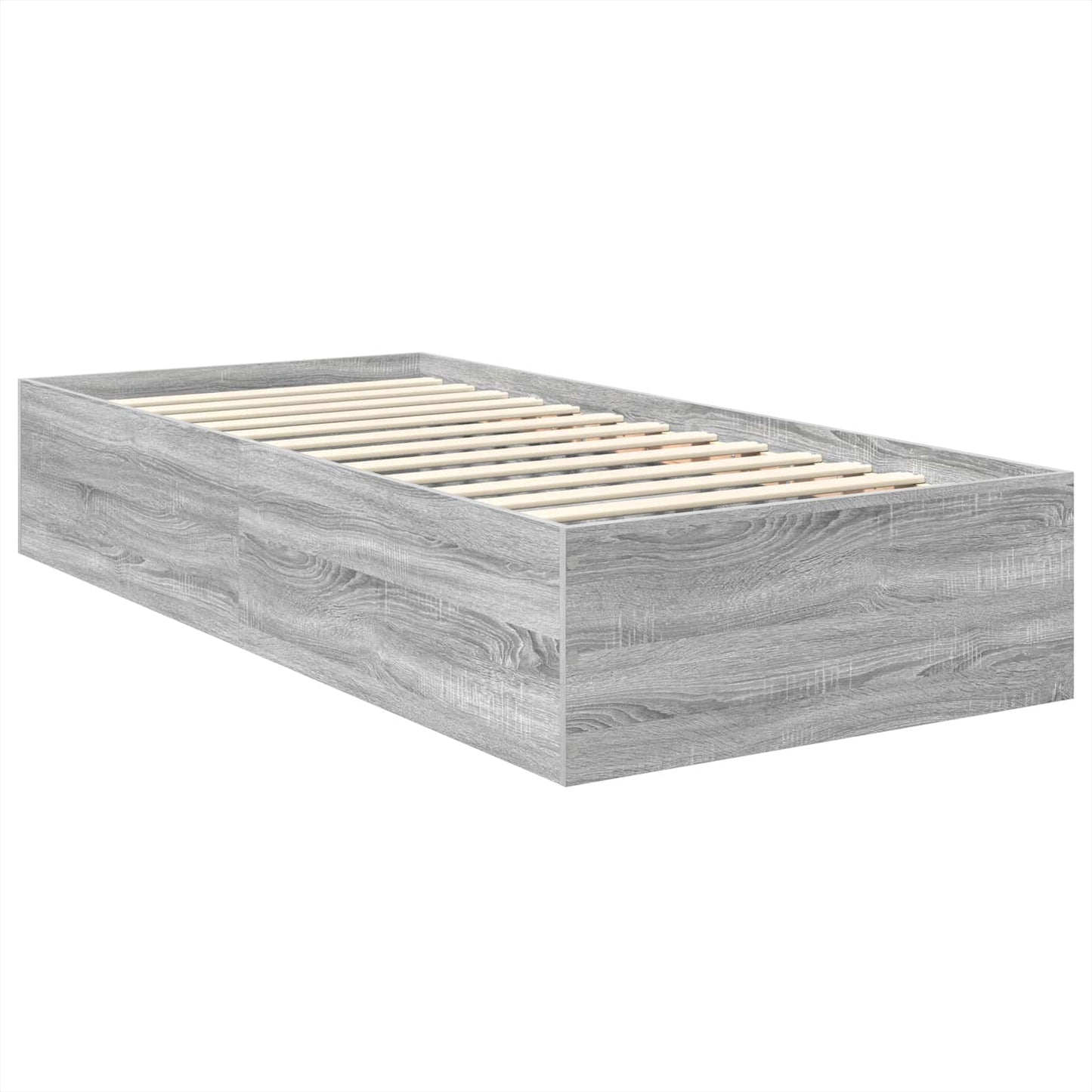 vidaXL Σκελετός Κρεβατιού Γκρίζο Σονομα 90 x 190 cm Επεξεργασμένο Ξύλο