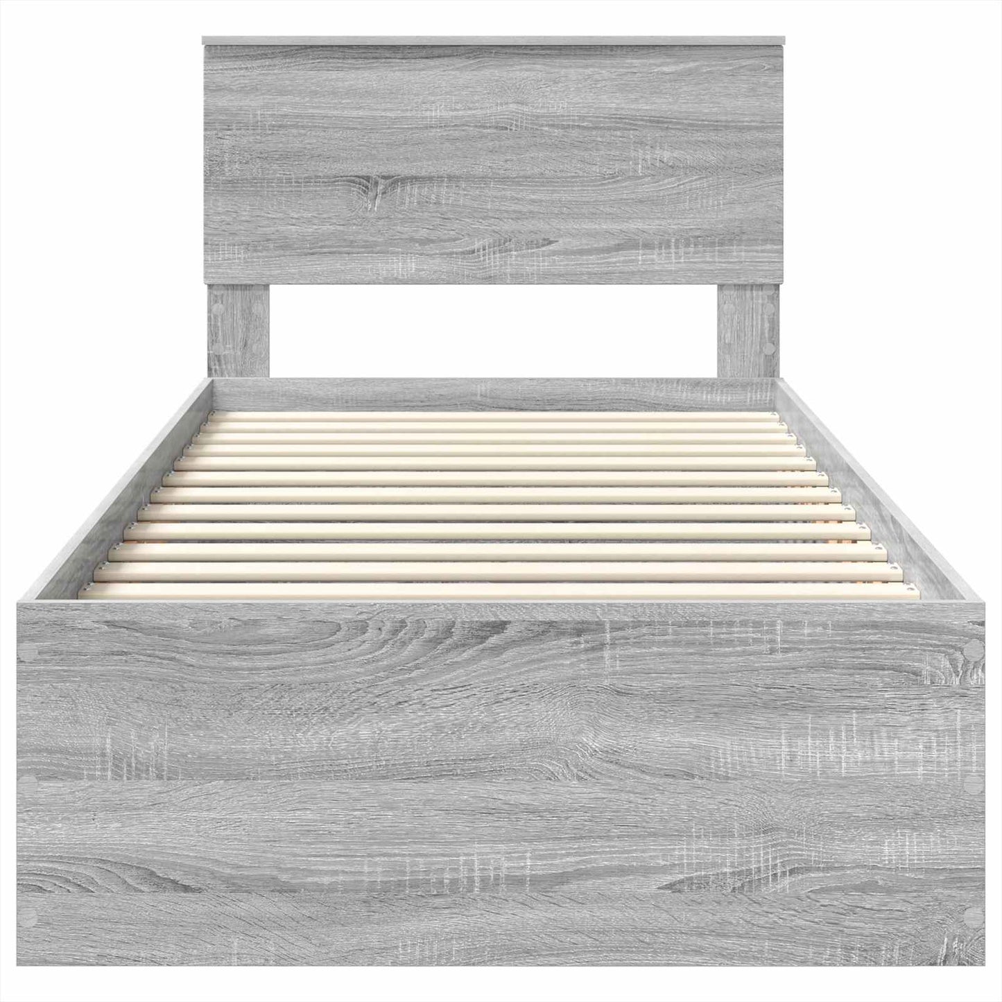 vidaXL Σκελετός Κρεβατιού Γκρίζο Σονομα 90 x 190 cm Επεξεργασμένο Ξύλο