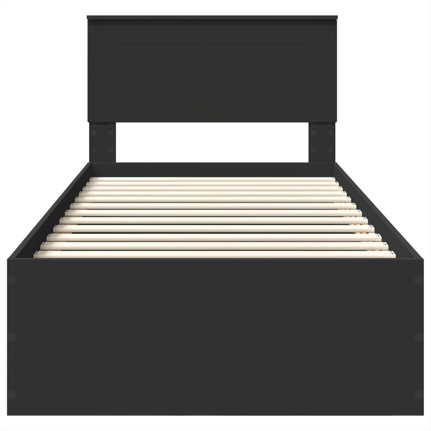 vidaXL Σκελετός Κρεβατιού Μαύρο 75 x 190 cm Επεξεργασμένο ξύλο